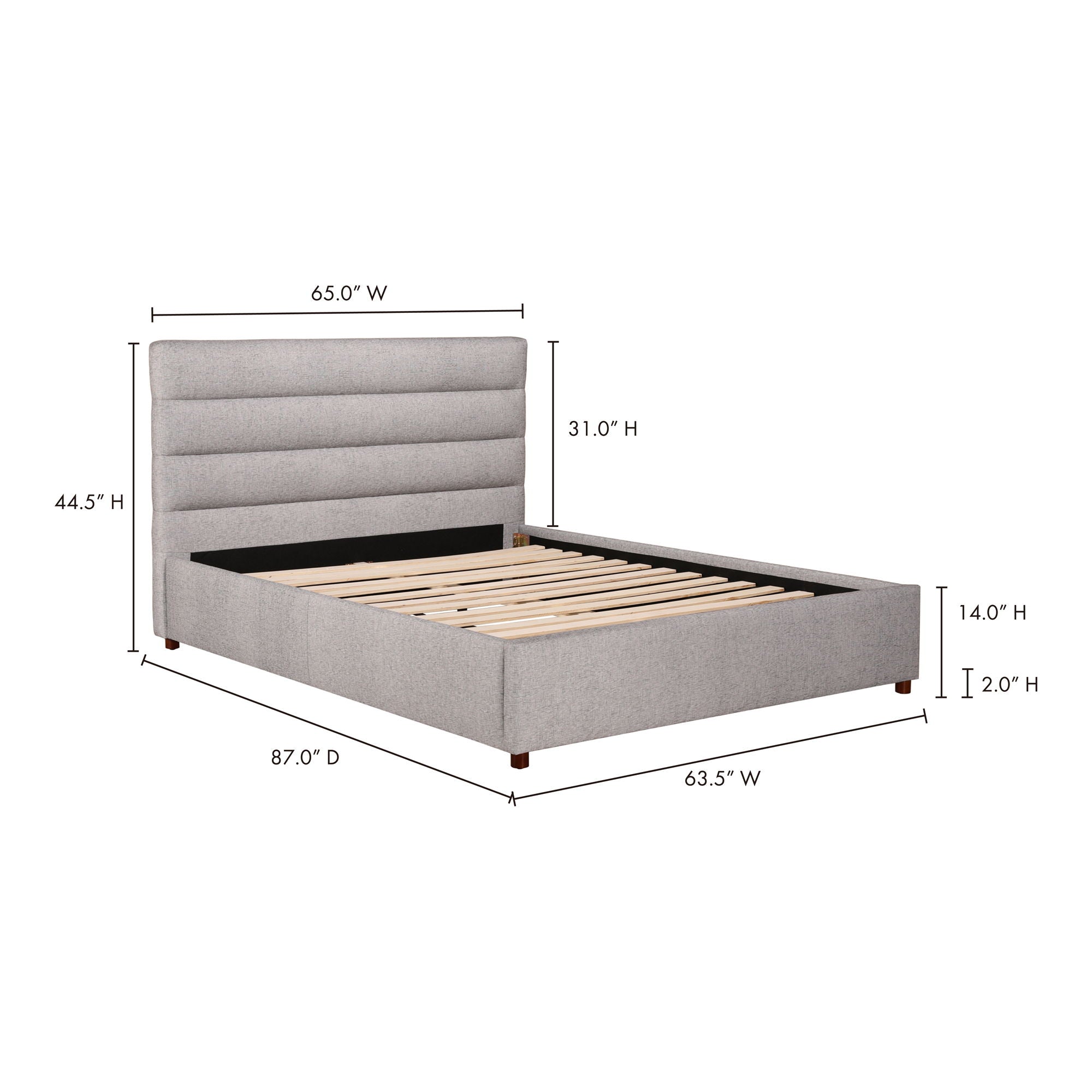 Takio - Queen Bed - Gray