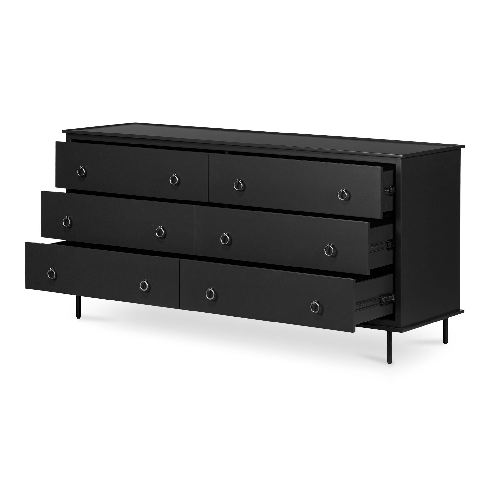 Reagan - 6 Drawer Dresser - Black