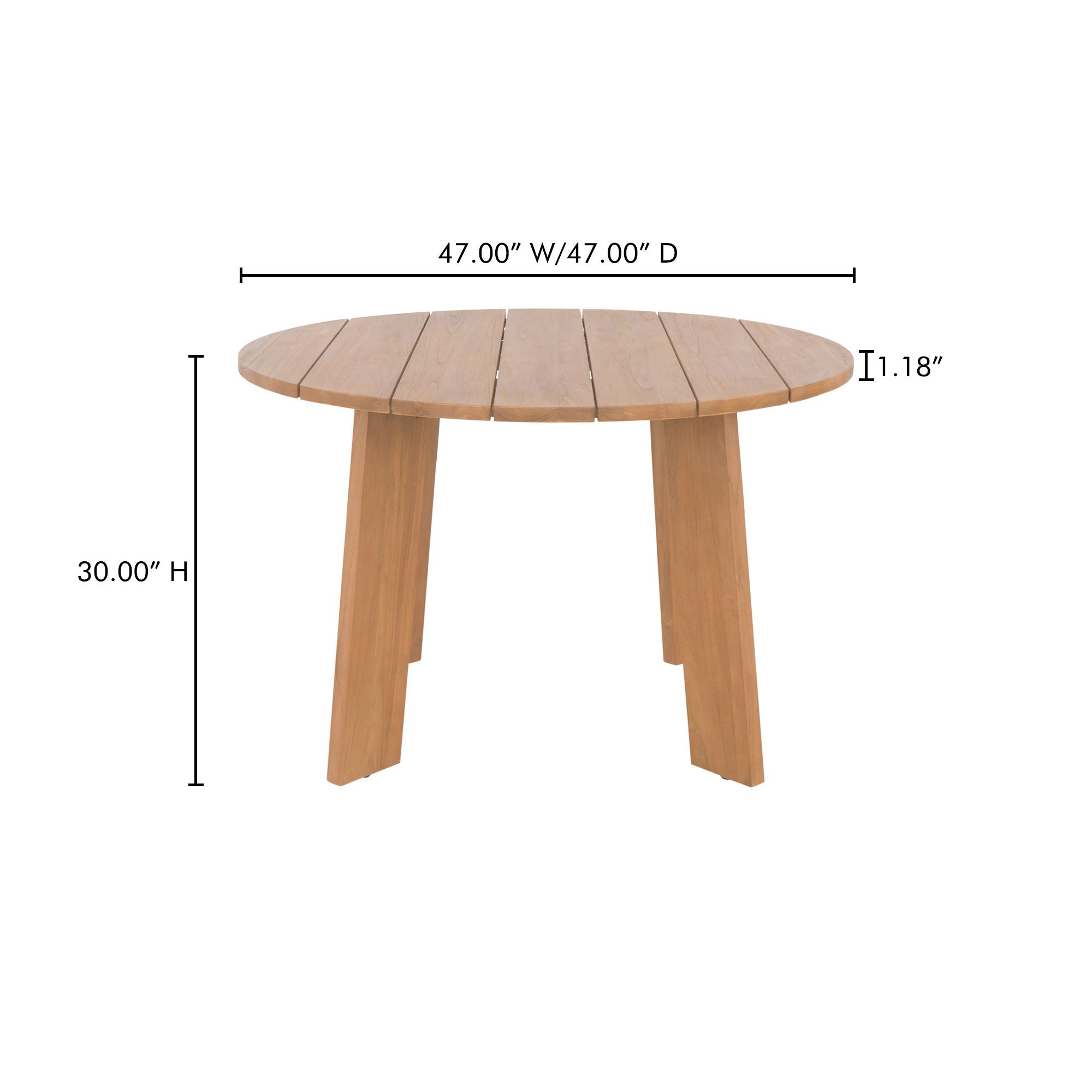 Delta - Round Outdoor Dining Table - Natural