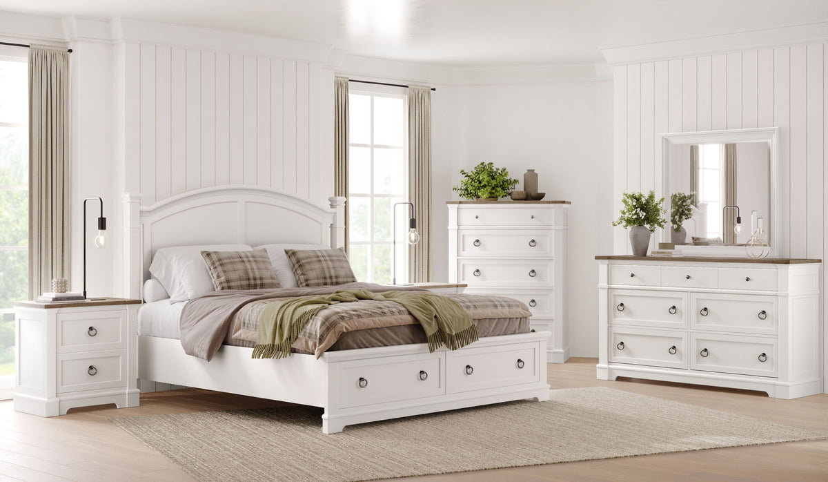 Kingston - Drawer Chest - Whisper White And Cerused Nutmeg