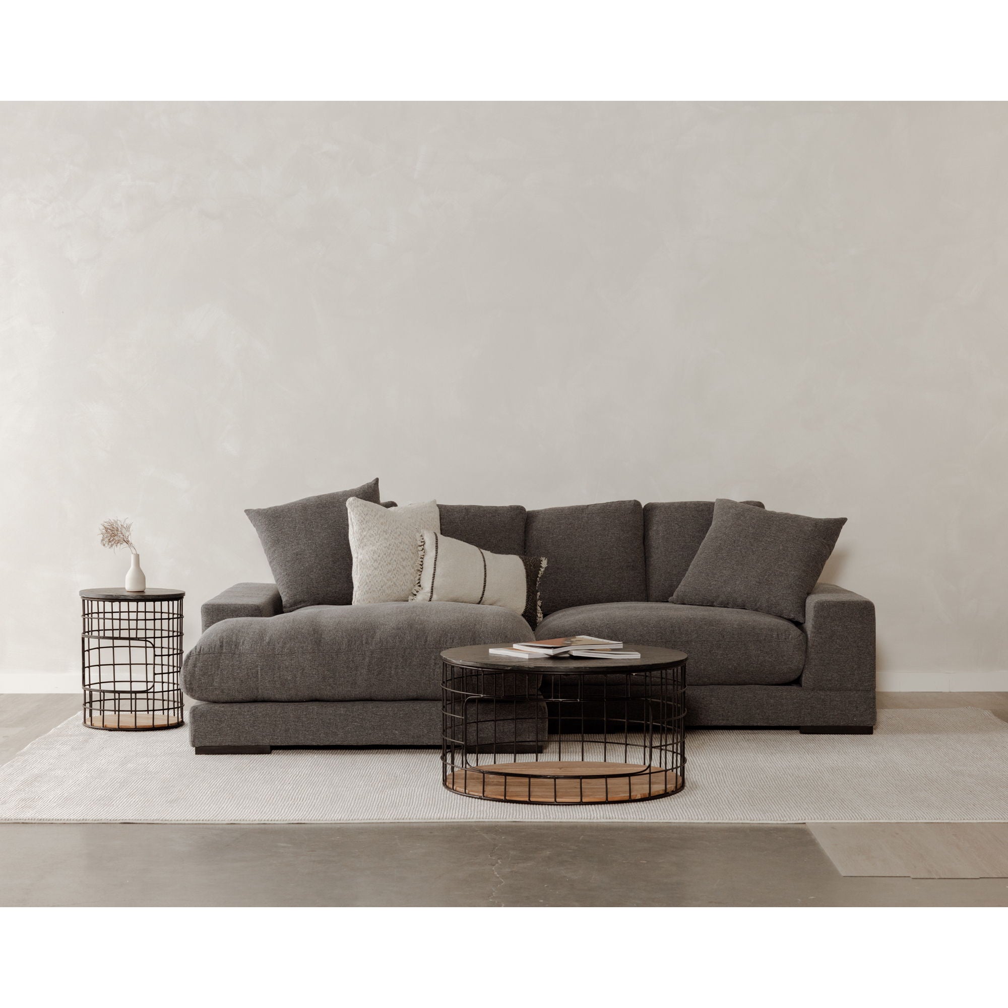 Plunge - Fabric Sectional - Gray