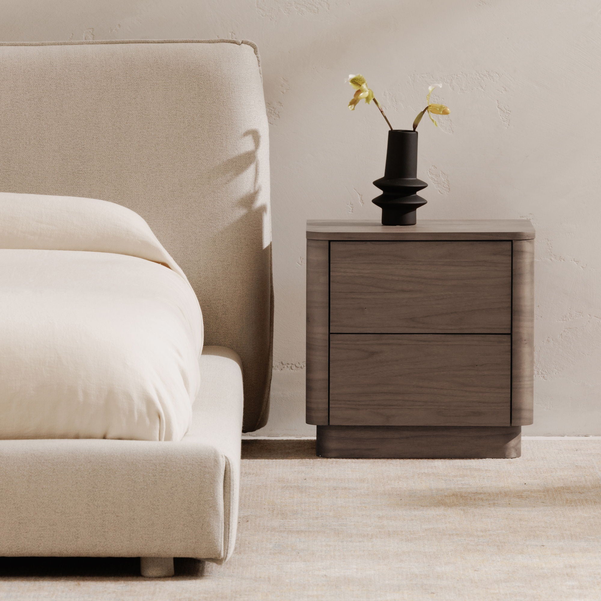 Round Off - Tall Nightstand - Dark Brown