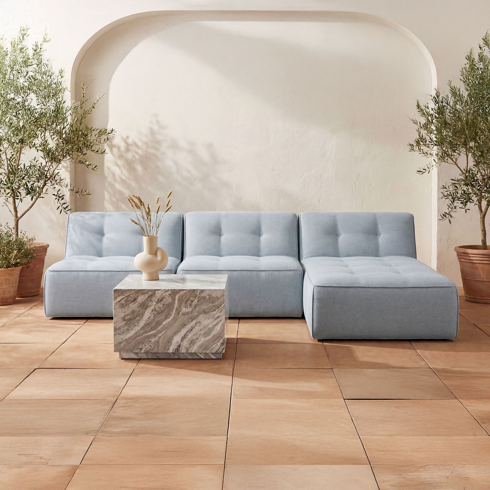 Sunseeker - Outdoor Chaise - Light Blue