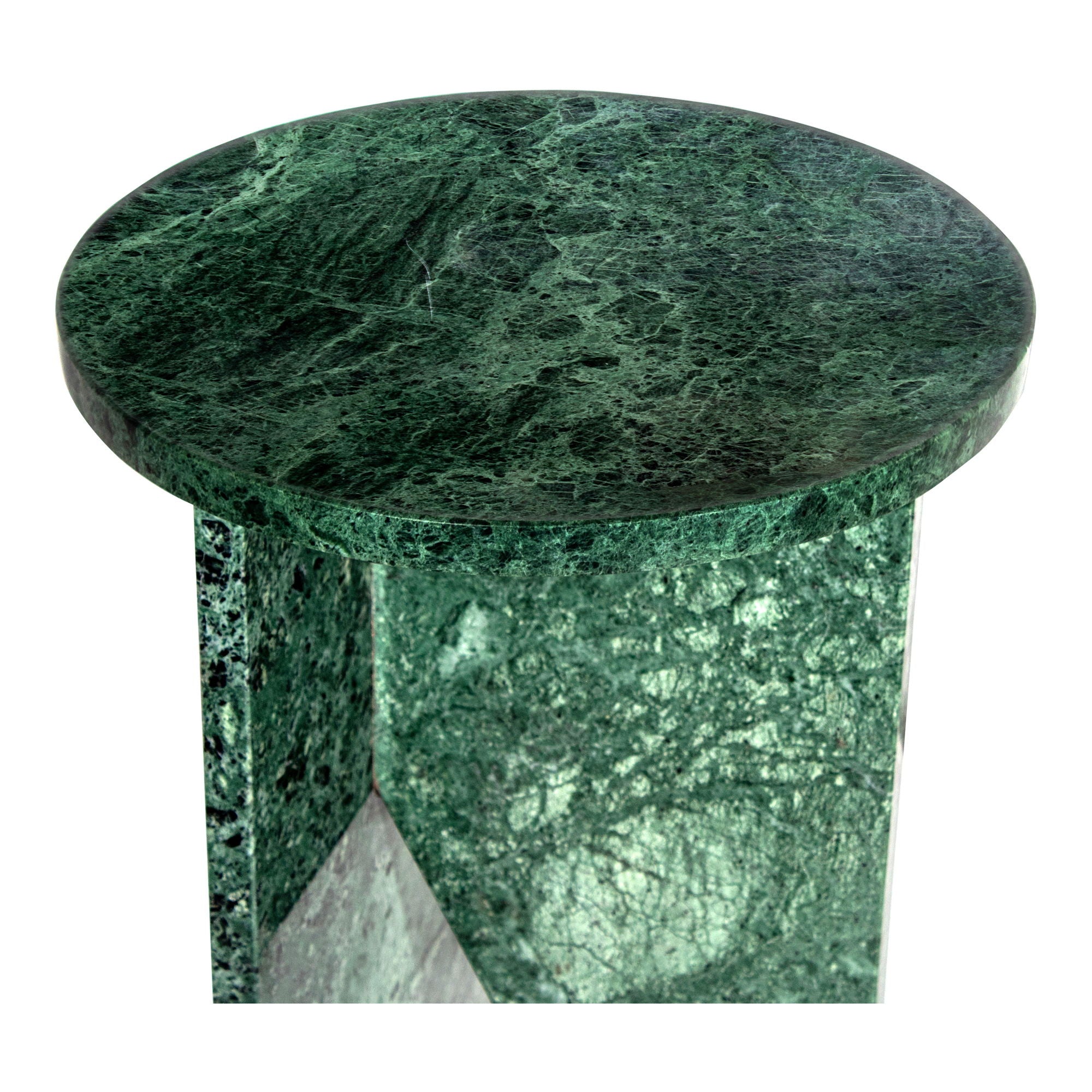 Grace - Accent Table Green Marble - Dark Green