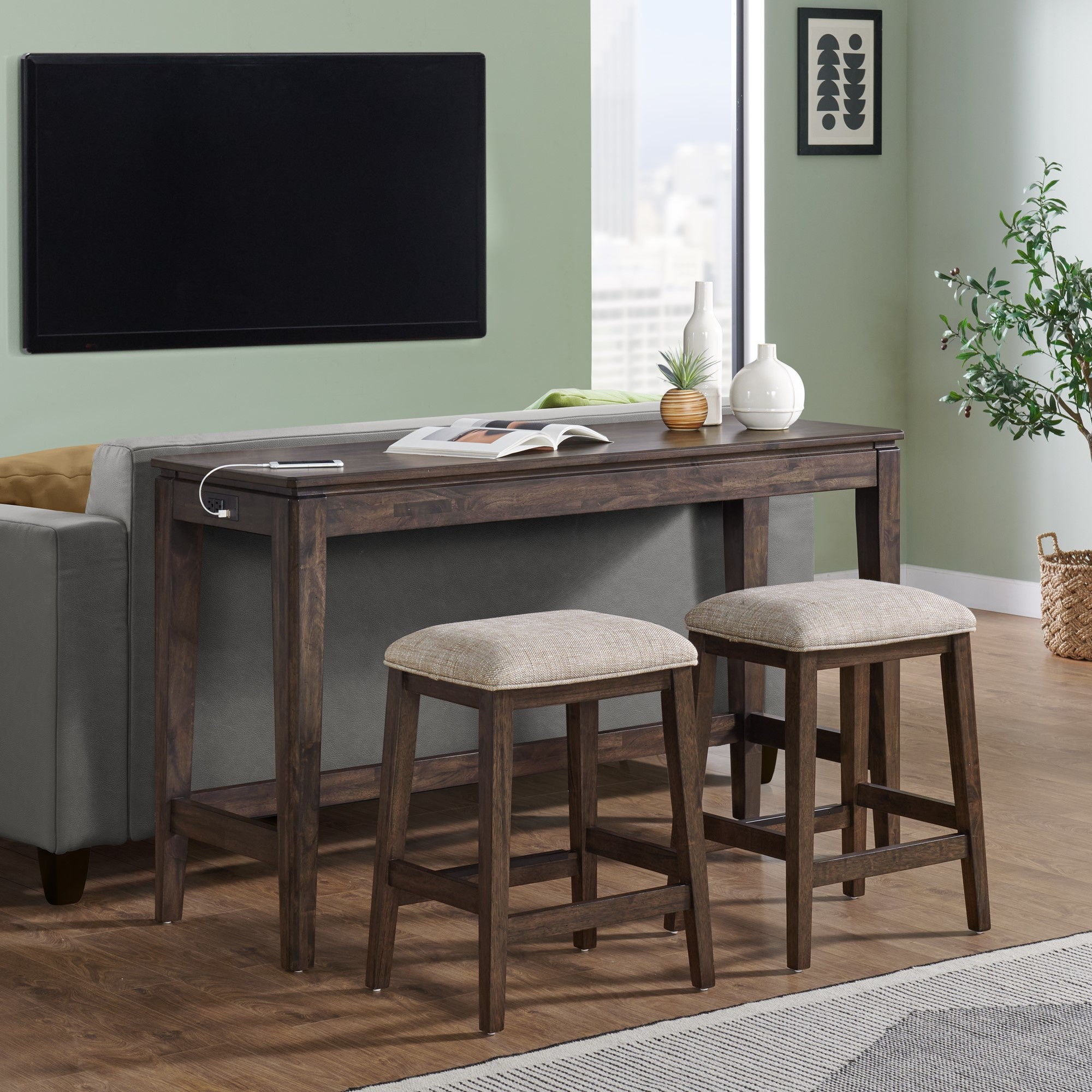 Kauai - Sofa Back Table - Brushed Mango Wood