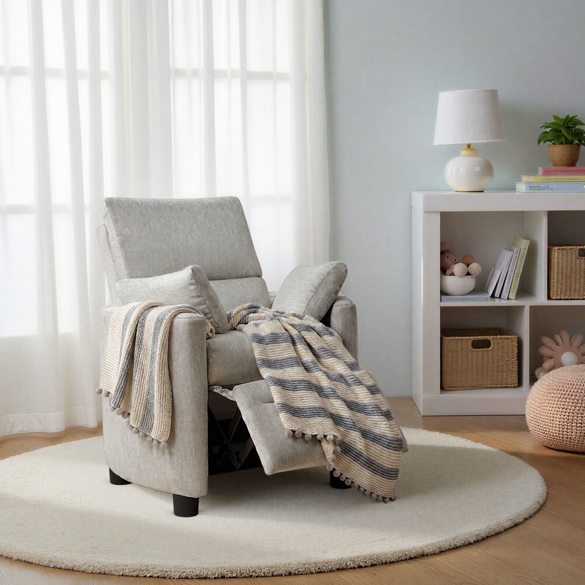 Compass - Kids Push Back Recliner - Frost