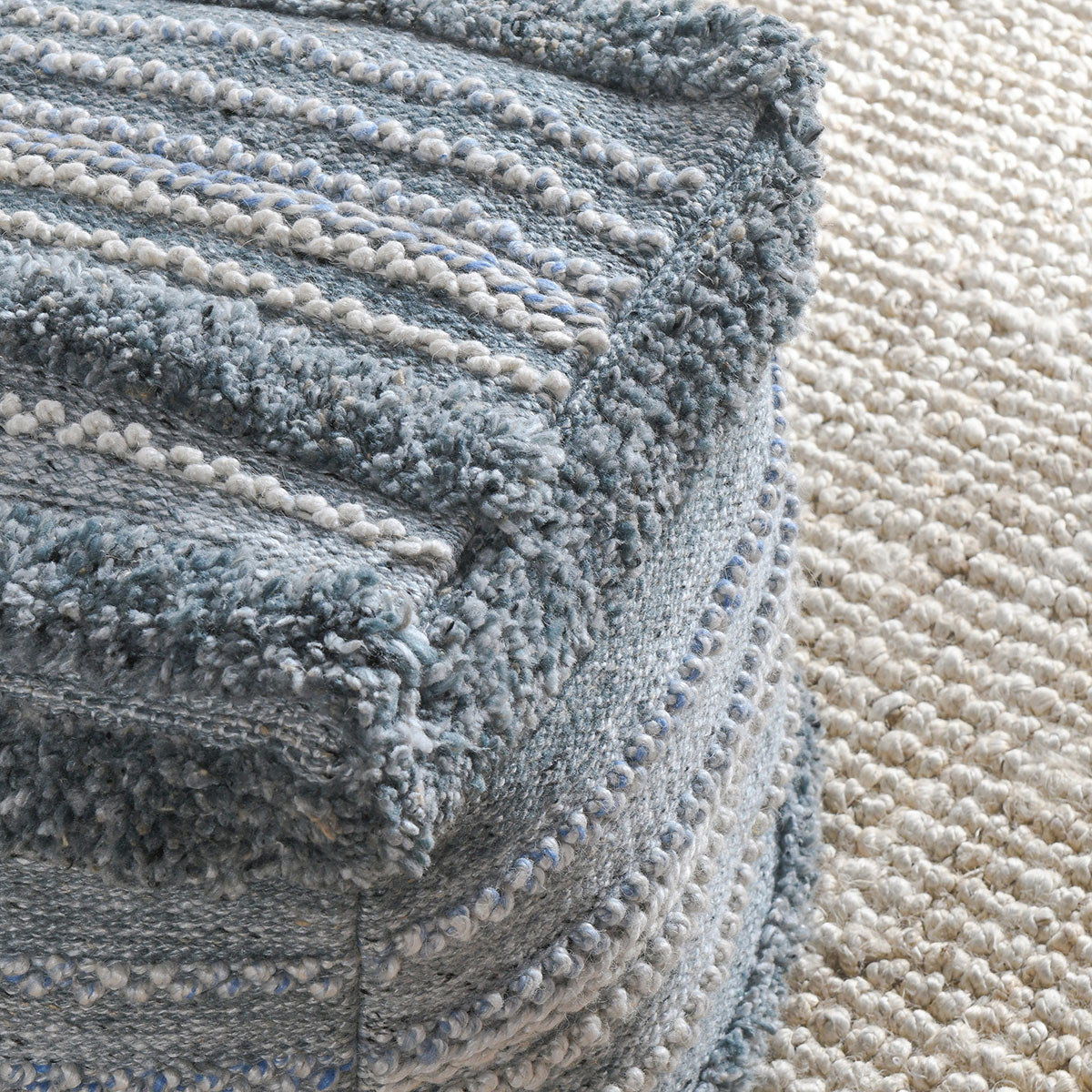 Poufs - Performance Elko Pouf - Blue Multi
