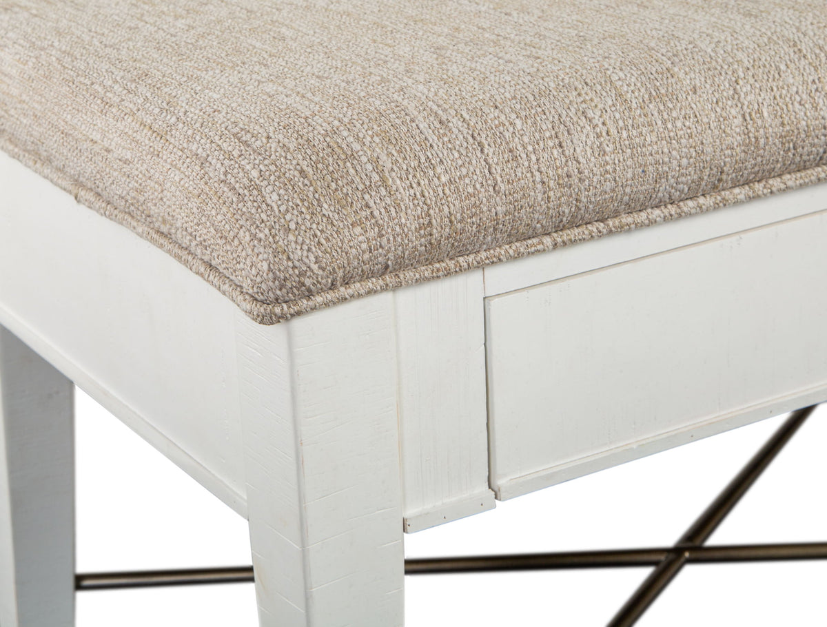 Heron Cove - Bench With Upholstered Seat - Chalk White