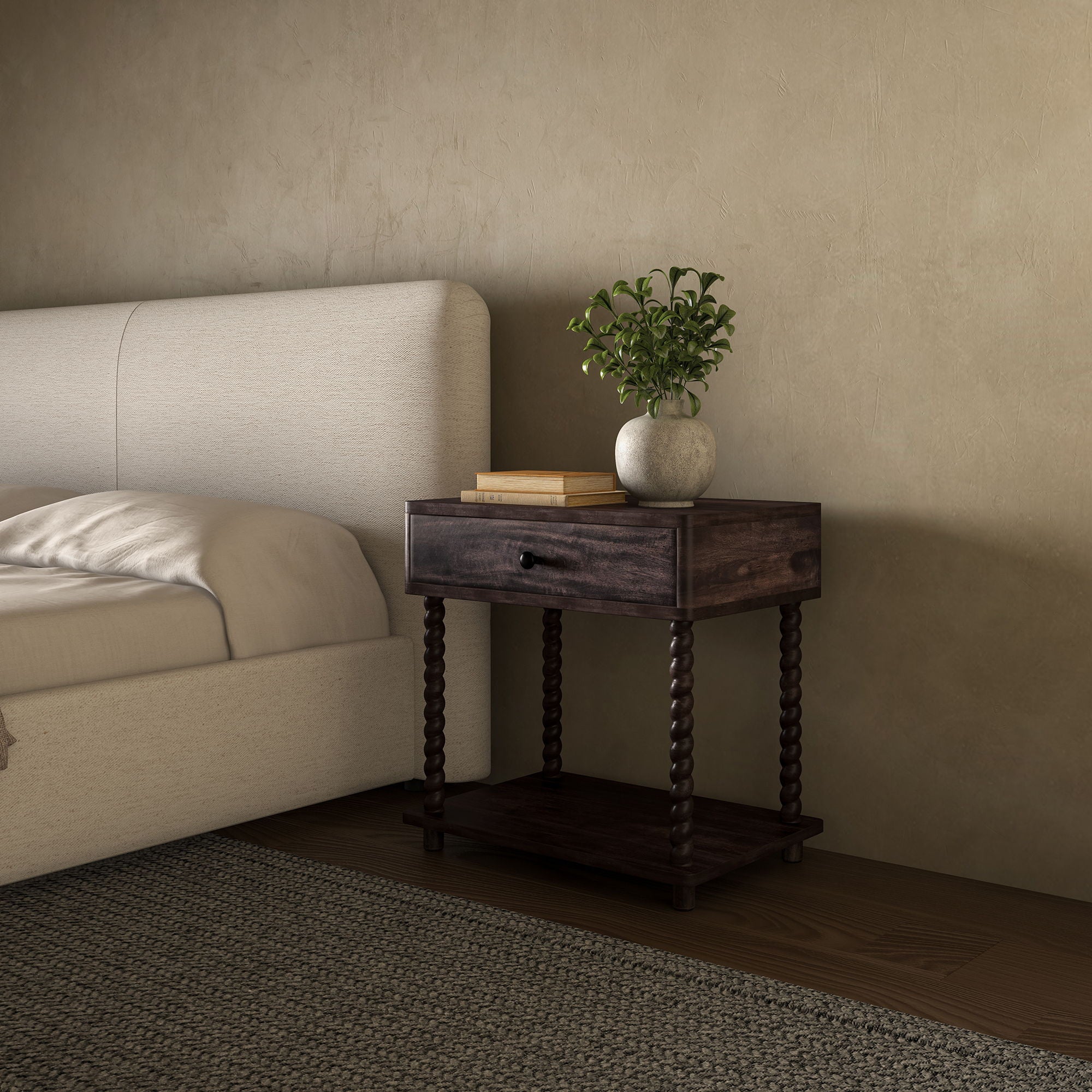 Tabitha - Nightstand - Dark Brown