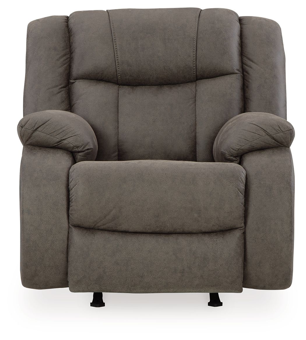 First Base - Gunmetal - Rocker Recliner - Faux Leather