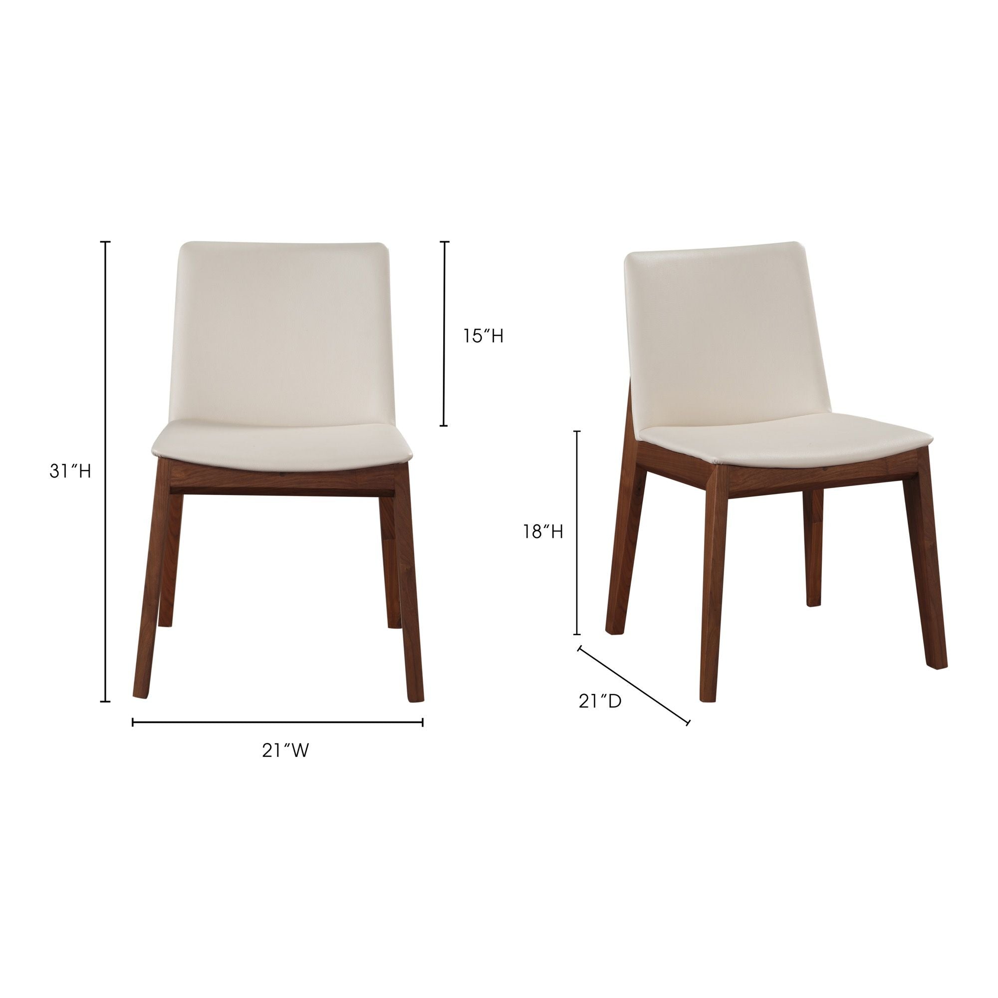 Deco - PVC Dining Chair (Set of 2) - Cream White