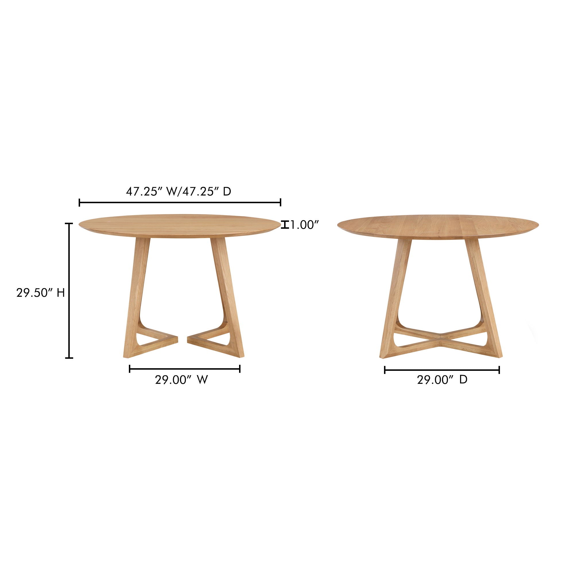 Godenza - Round Dining Table - Light Brown