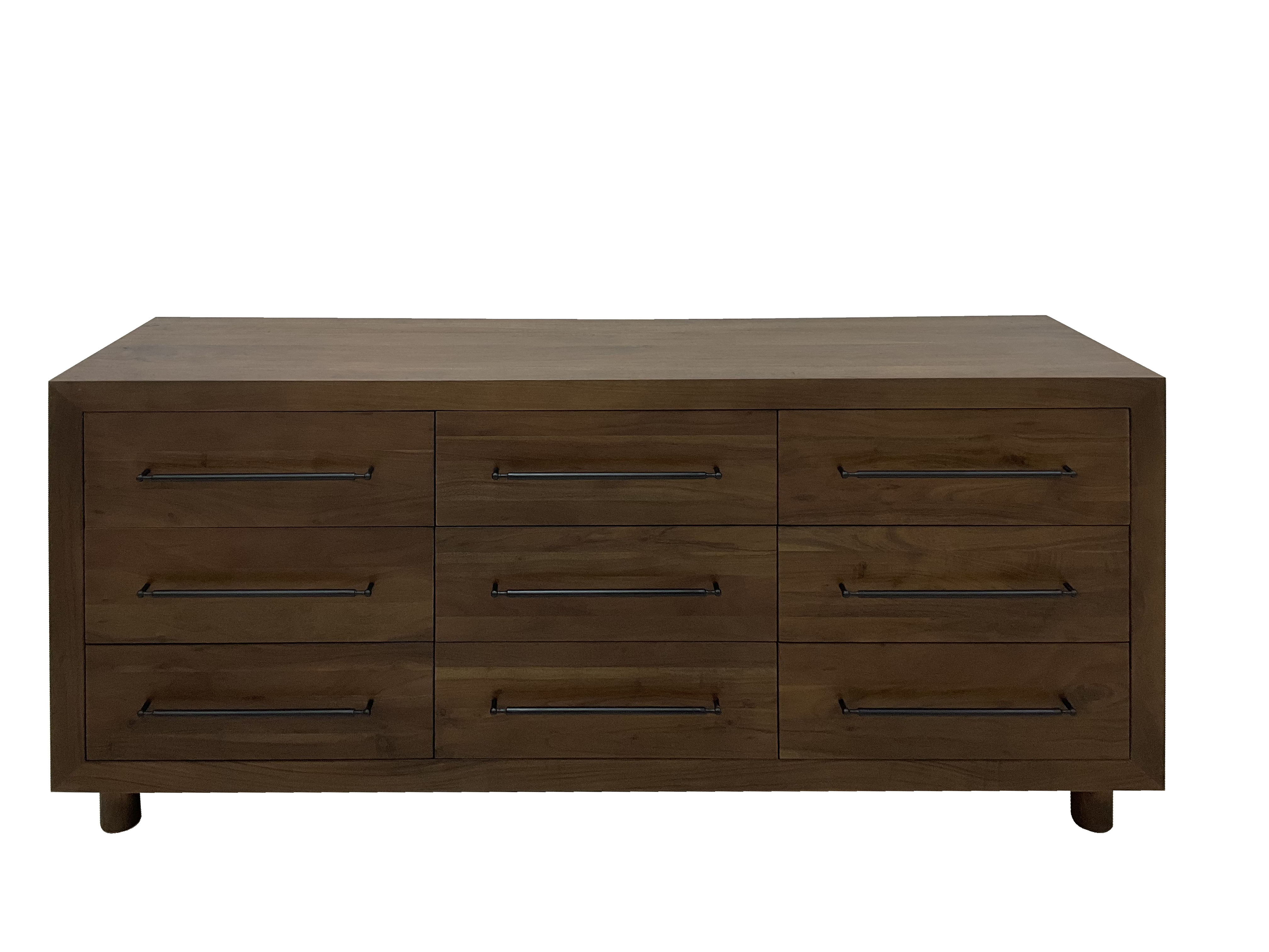 Jaxon - Wood 9 Drawer Dresser - Cocoa Brown