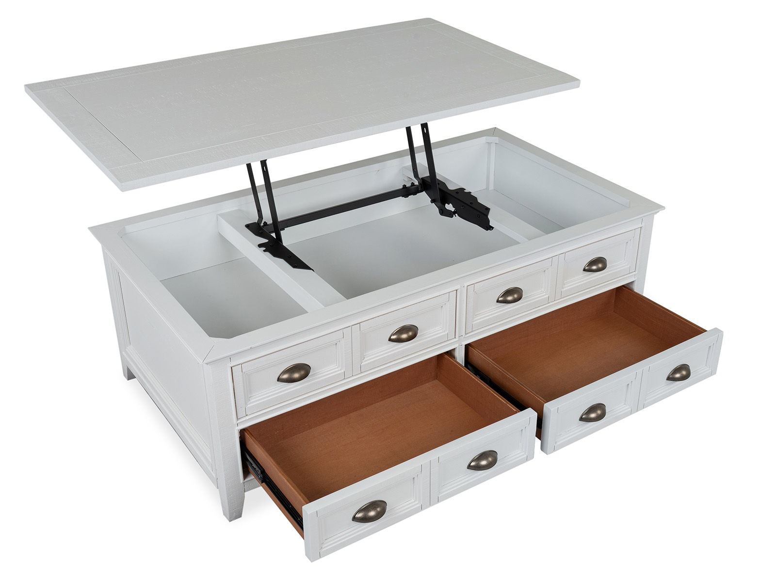 Heron Cove - Lift Top Storage Cocktail Table With Casters - Chalk White