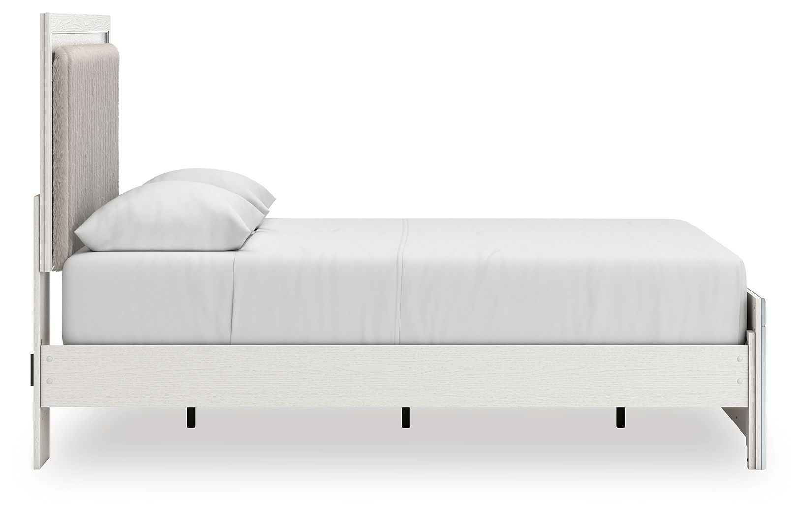 Zuraleus - Upholstered Panel Platform Bed With Roll Slats