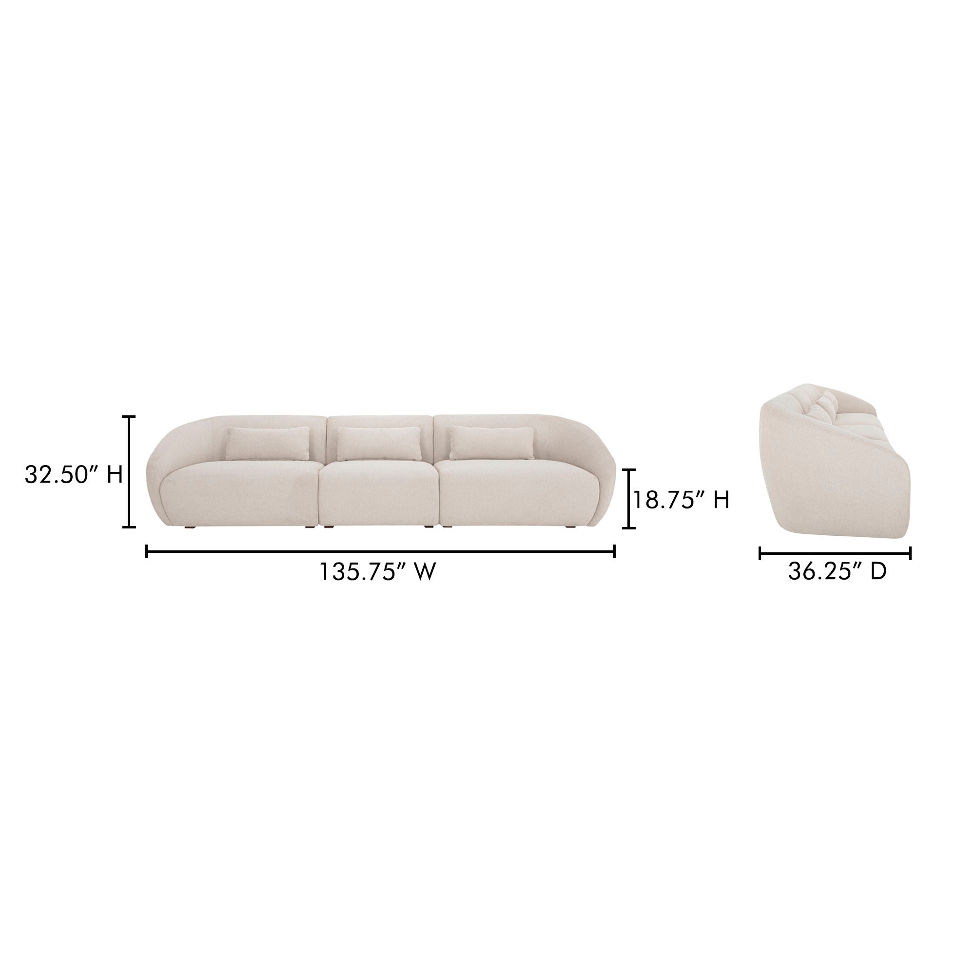 Amelia - Modular Sofa - Warm White