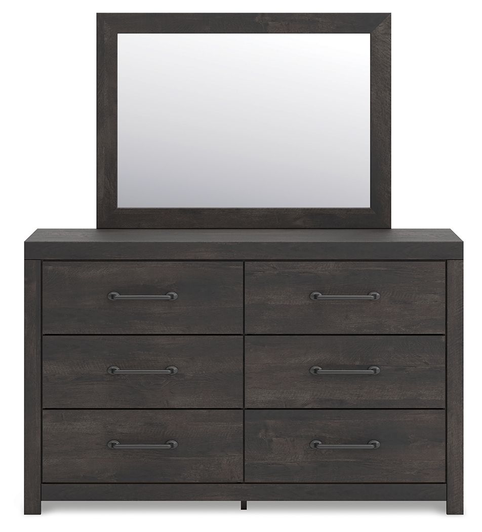 Hollivern - Dark Gray - Dresser And Mirror
