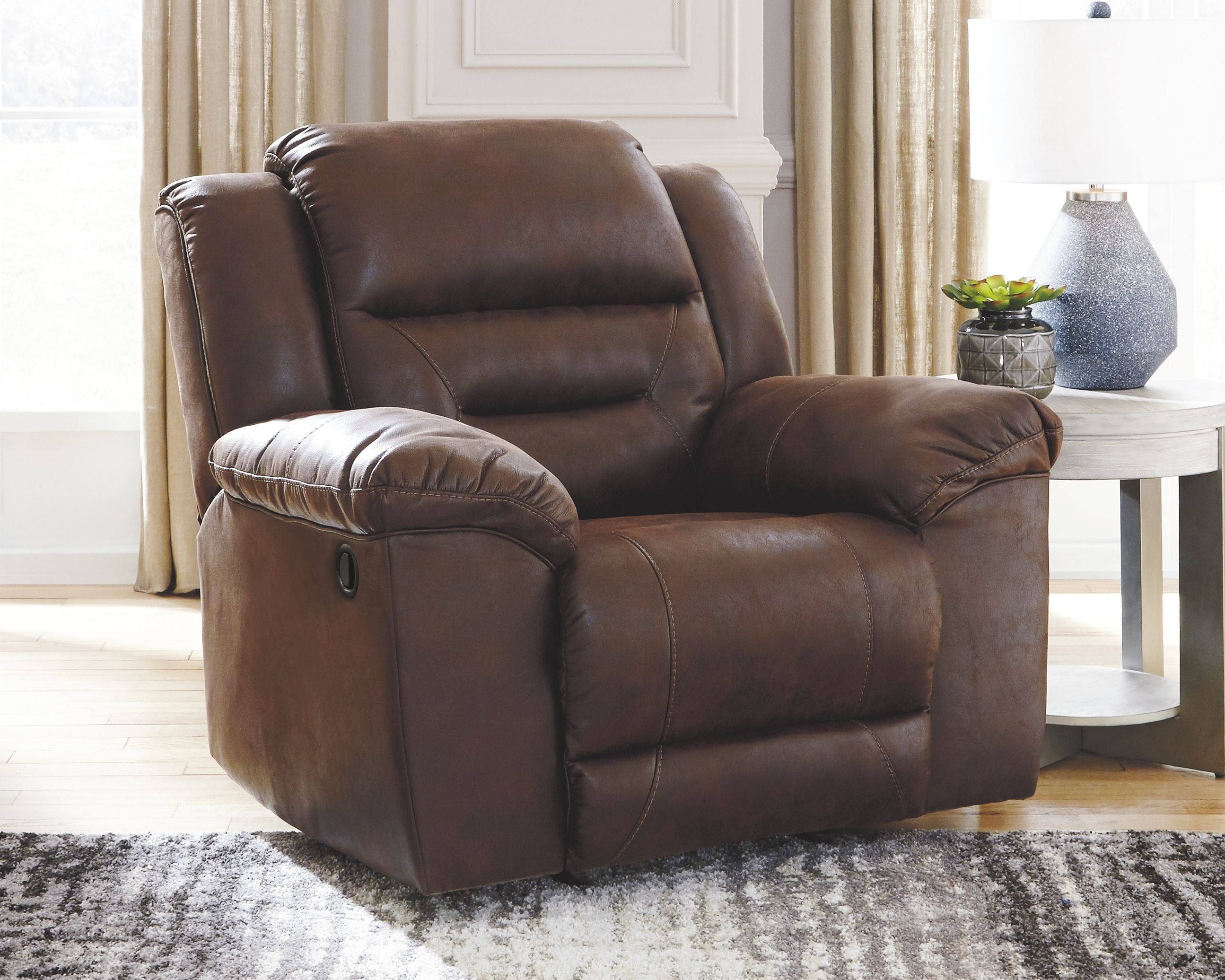 Stoneland - Chocolate - Rocker Recliner - Faux Leather