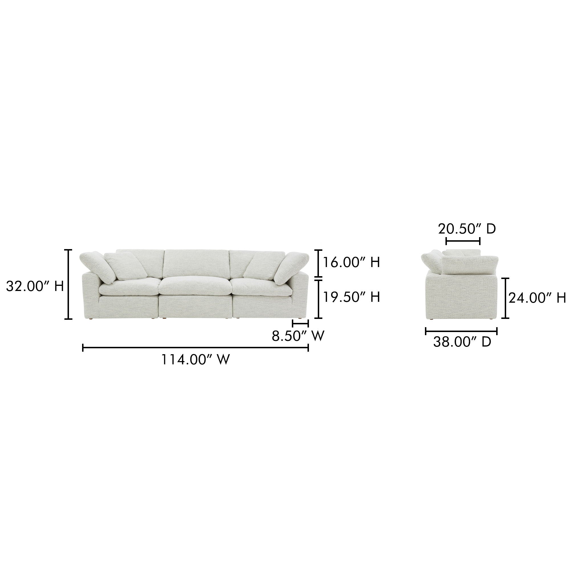 Terra - Performance Fabric Modular Sofa - Sand