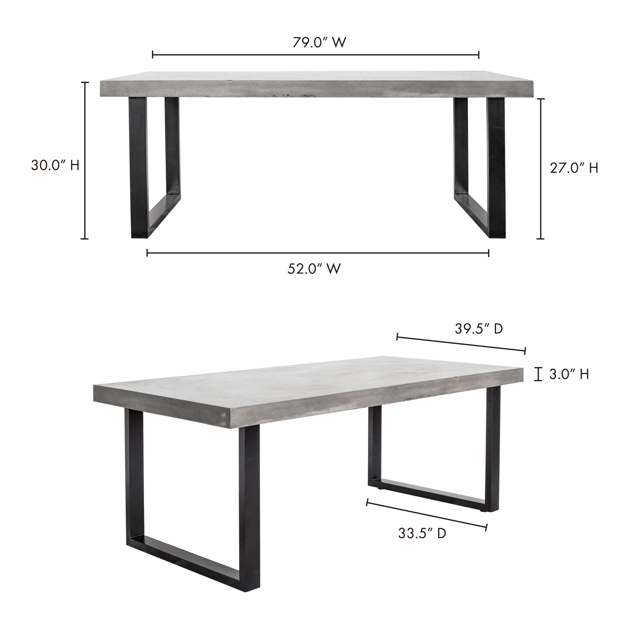 Jedrik - Large Outdoor Dining Table - Cement