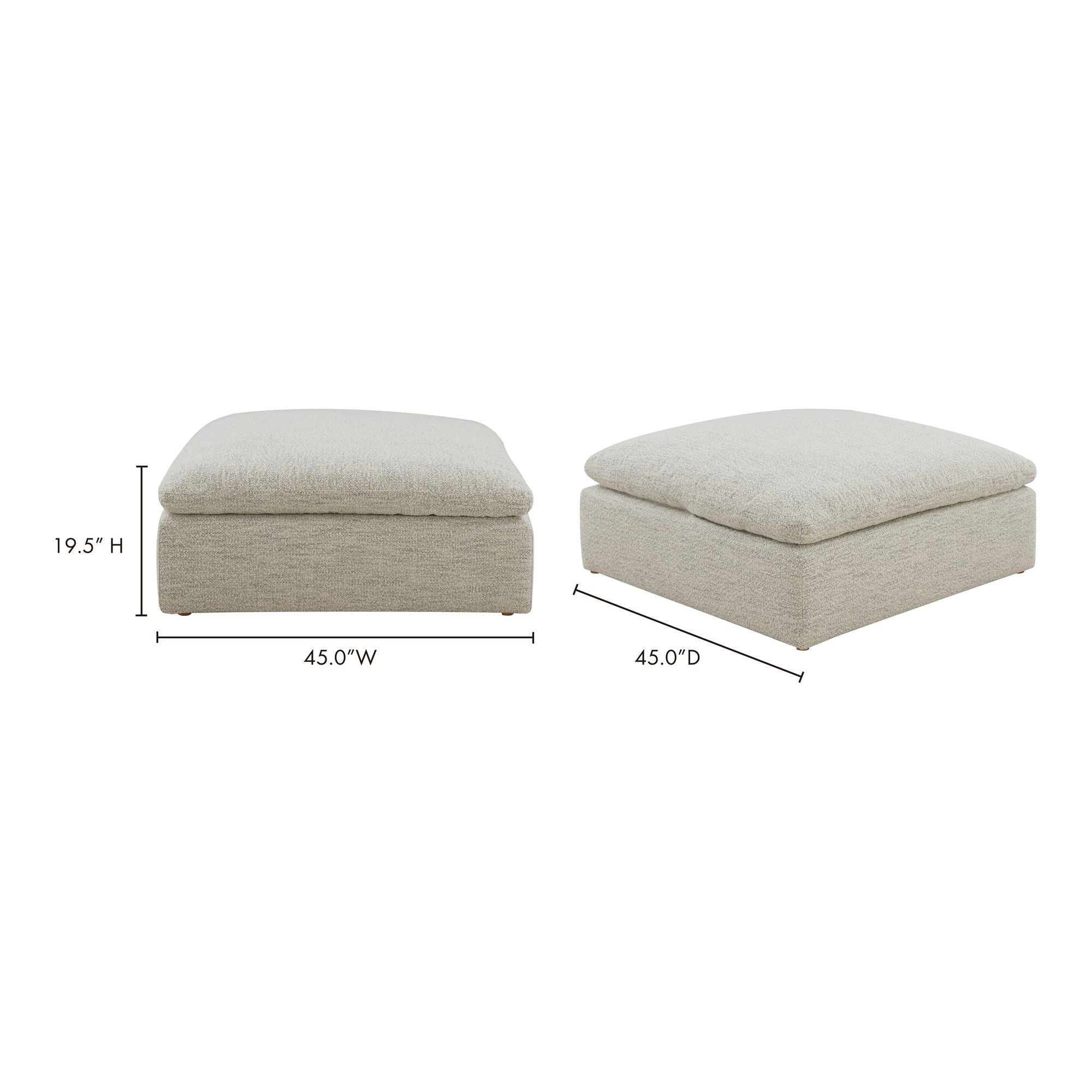 Clay - Ottoman - White