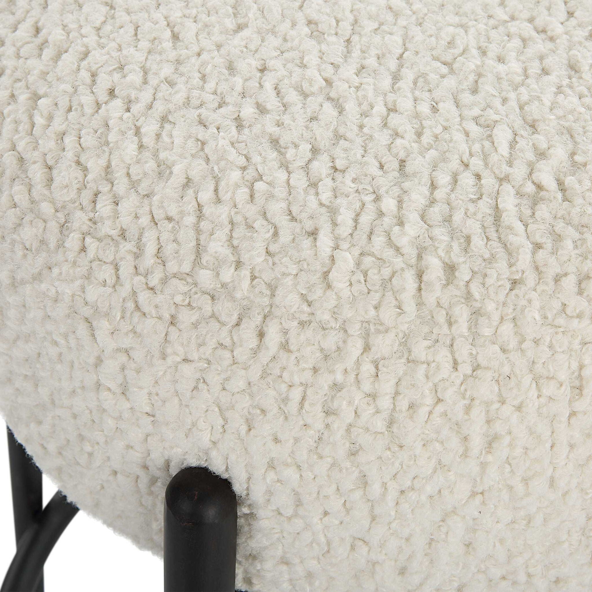 Arles - Plush Counter Stool - White