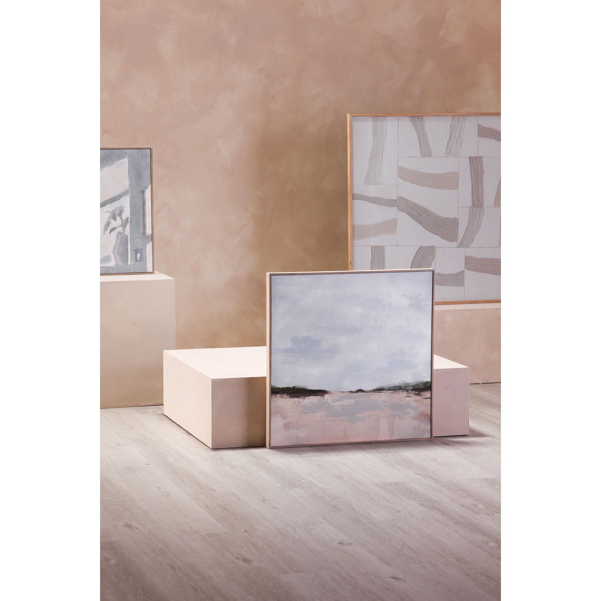 Grasslands - Framed Painting - White