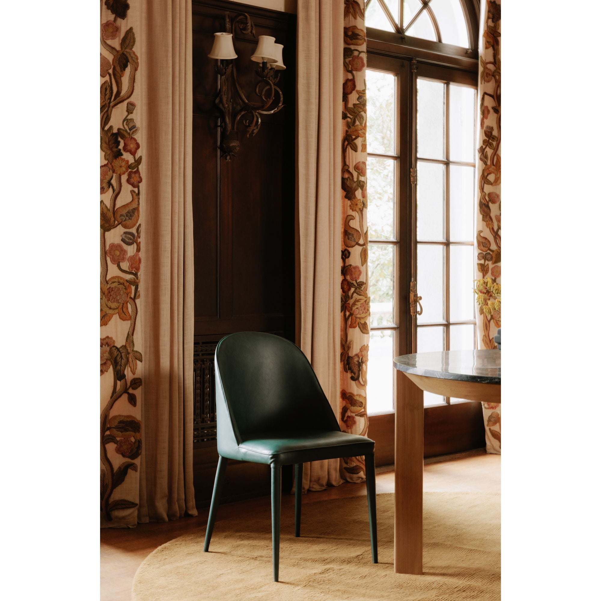 Burton - Vegan Leather Dining Chair (Set of 2) - Dark Teal