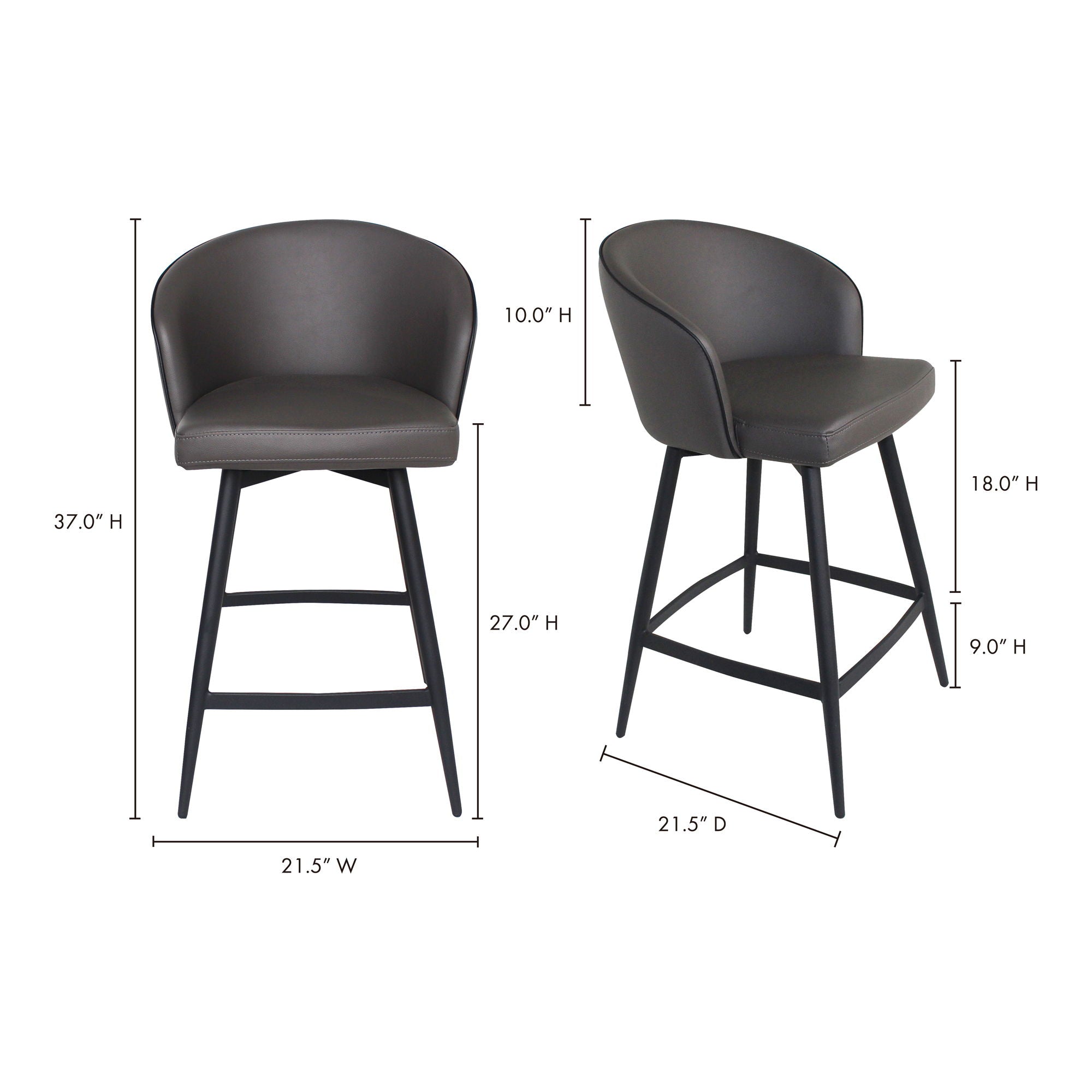 Webber - Swivel Counter Stool - Charcoal
