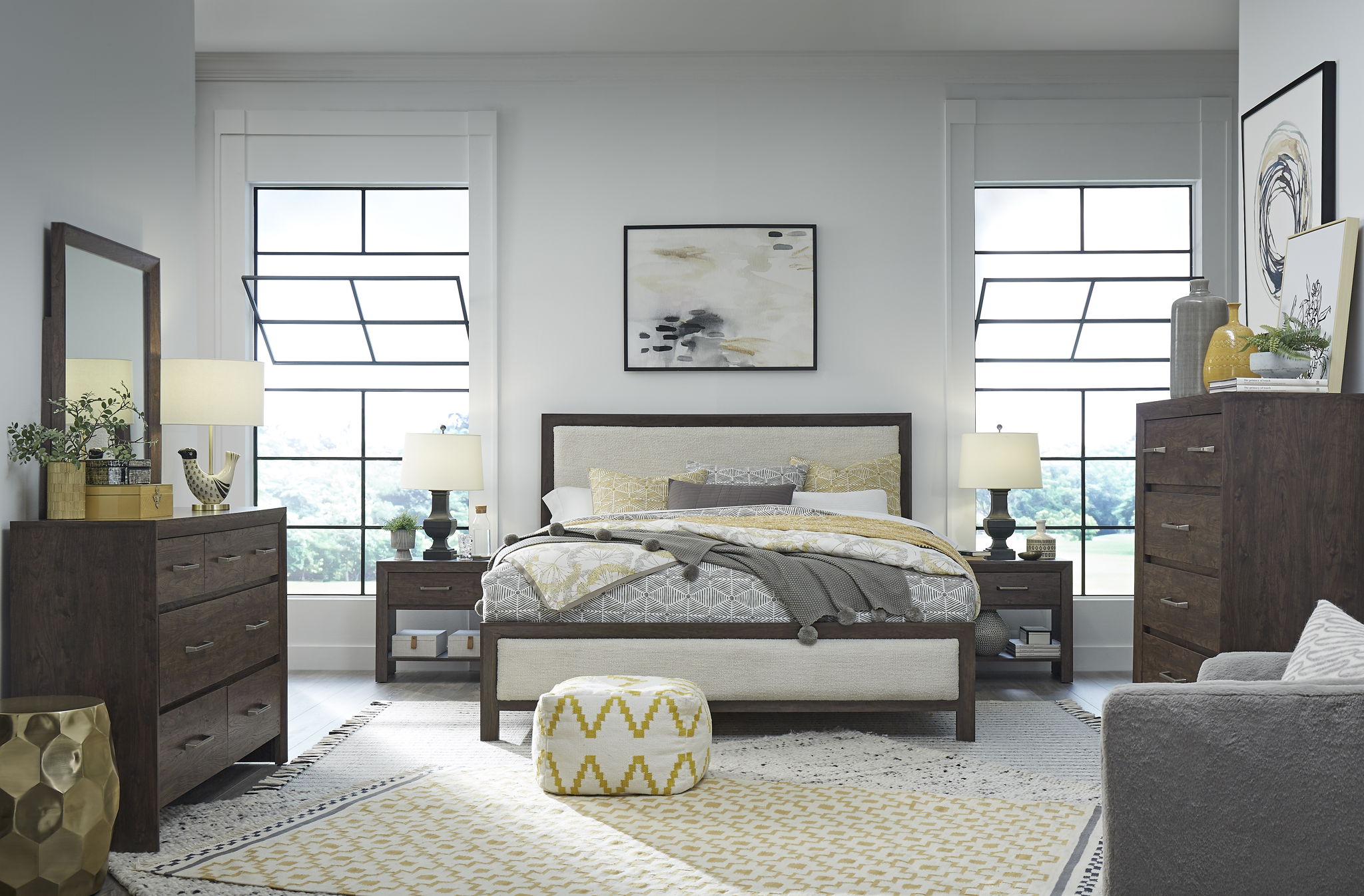 Llewellyn - Upholstered Panel Bed