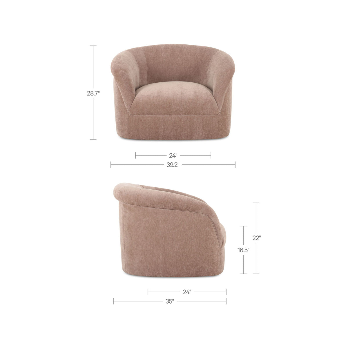 Thora - Lounge Chair - Blush