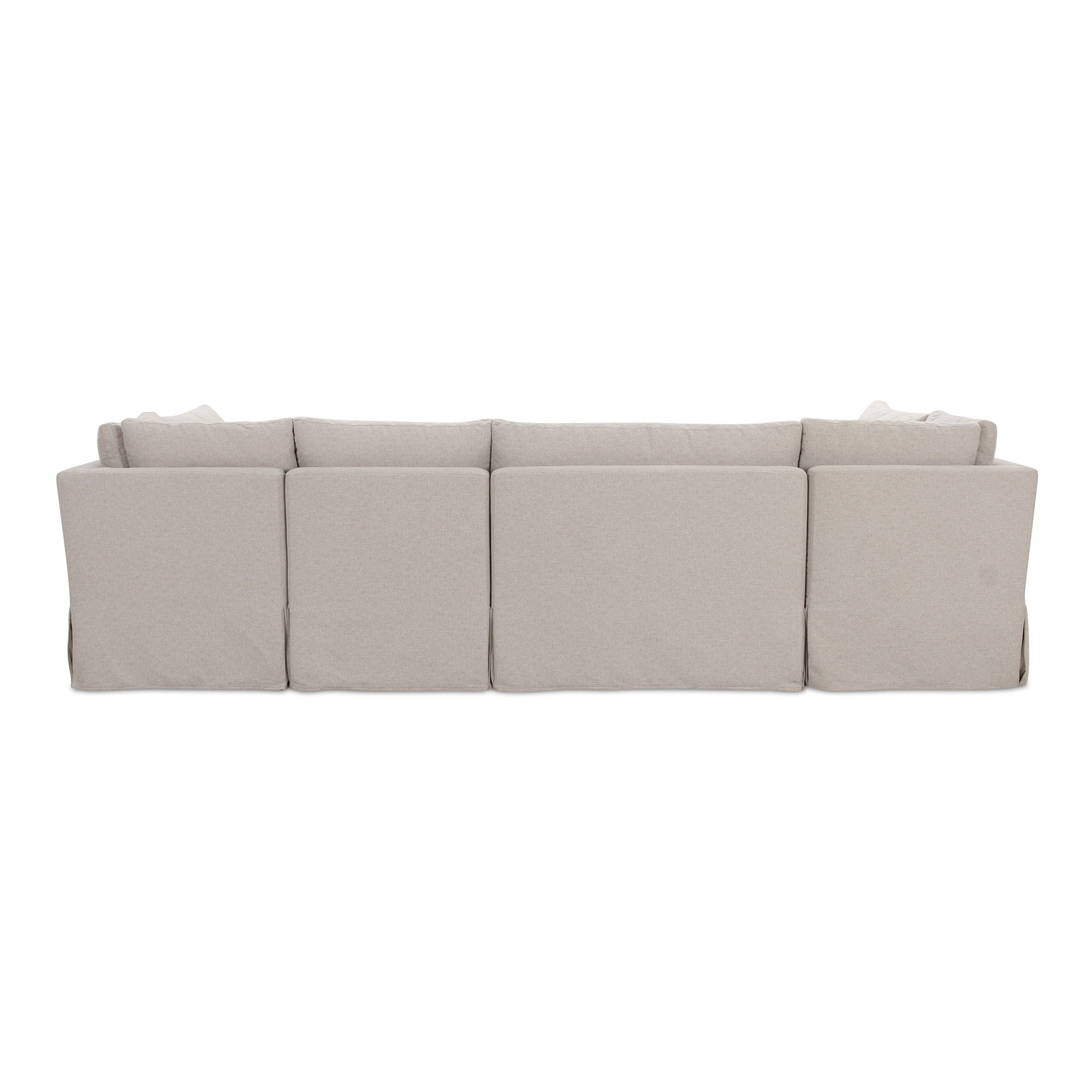 Fable - 6 Piece Slipcover Dining Banquette U-Shape - Beige
