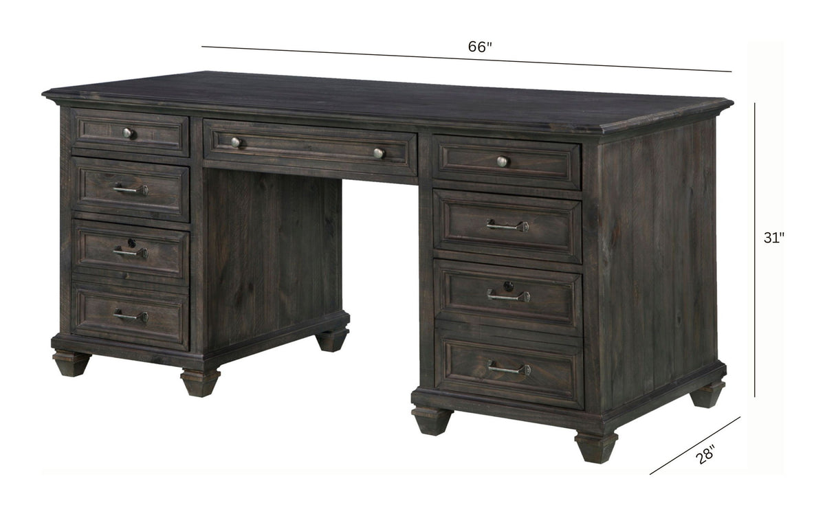 Sutton Place - Executive Desk - Weathered Charcoal
