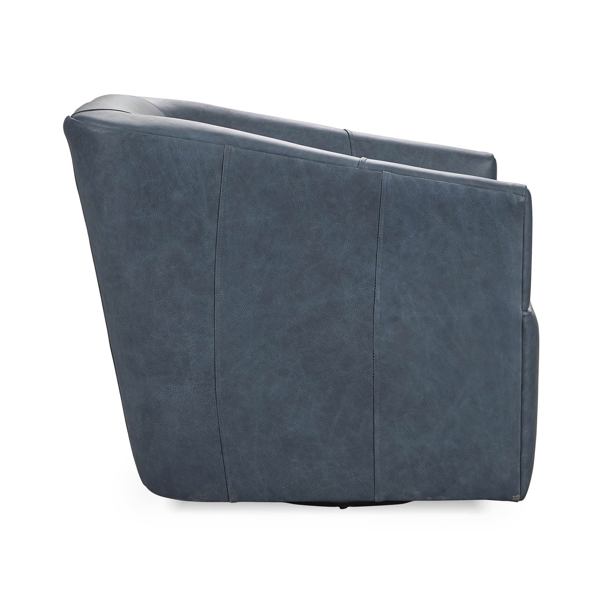 Vernon - Top Grain Leather Swivel Chair El Paso