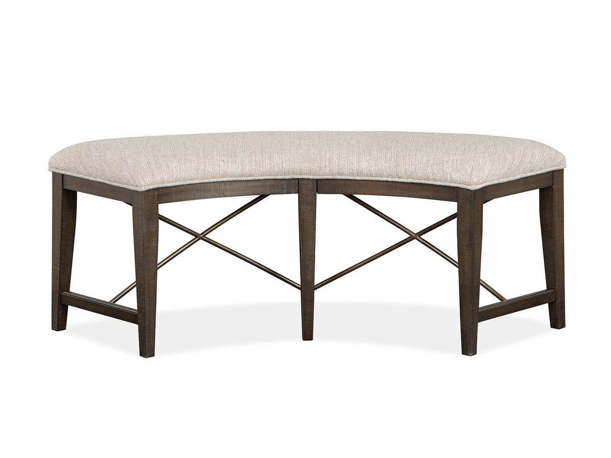 Westley Falls - Curved Bench With Upholstered Seat - Graphite