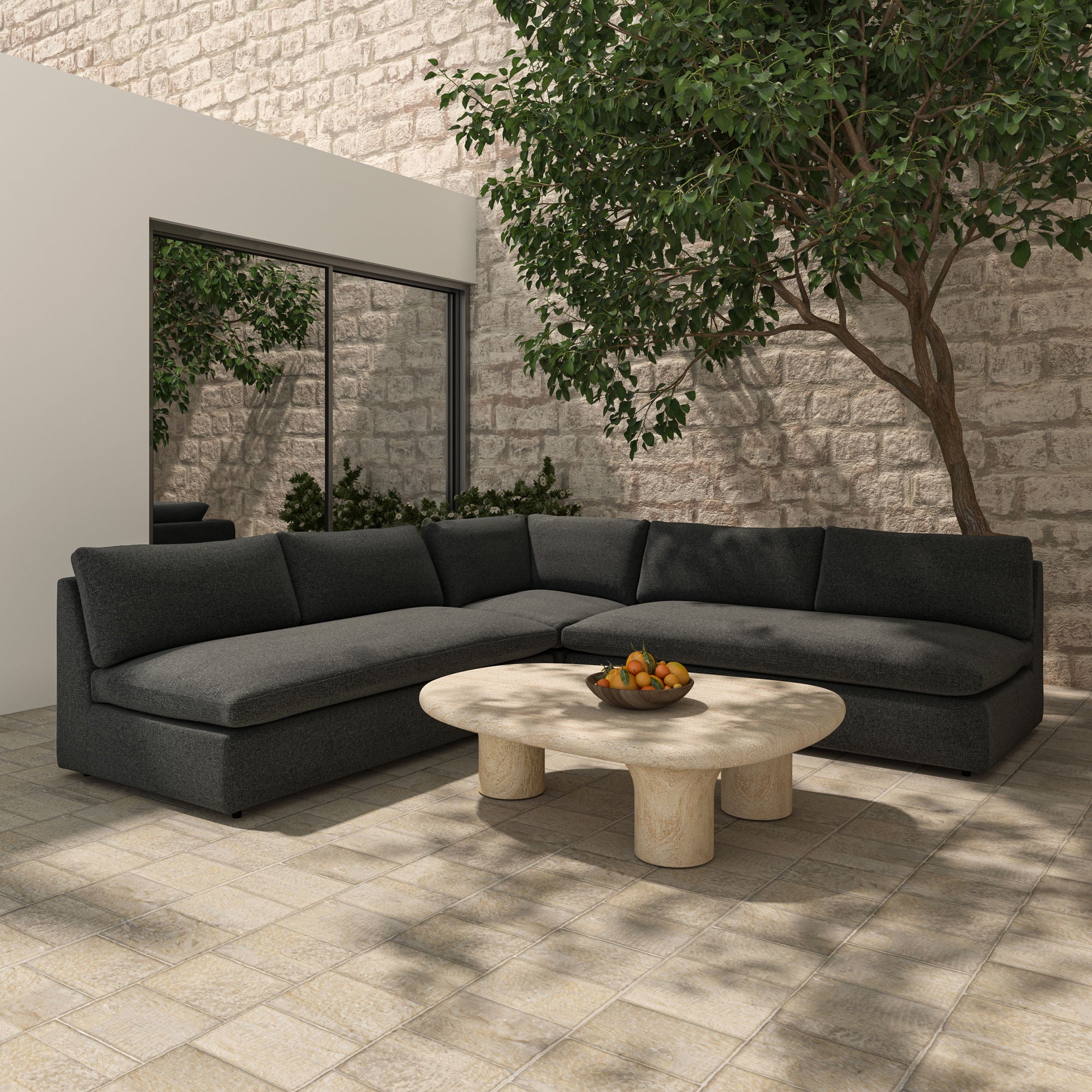 Miles - 5 Piece Outdoor Modular - Charcoal
