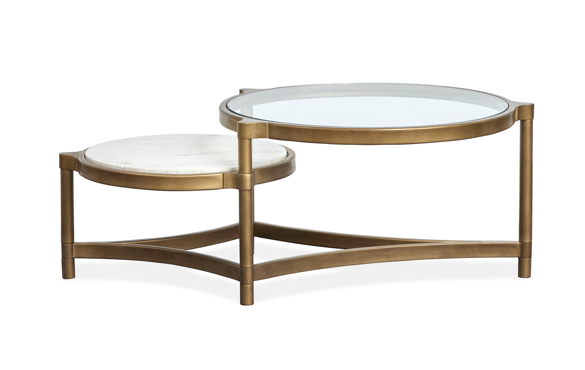 Cassidy - Shaped Cocktail Table - Aged Brass And Volakas Classic