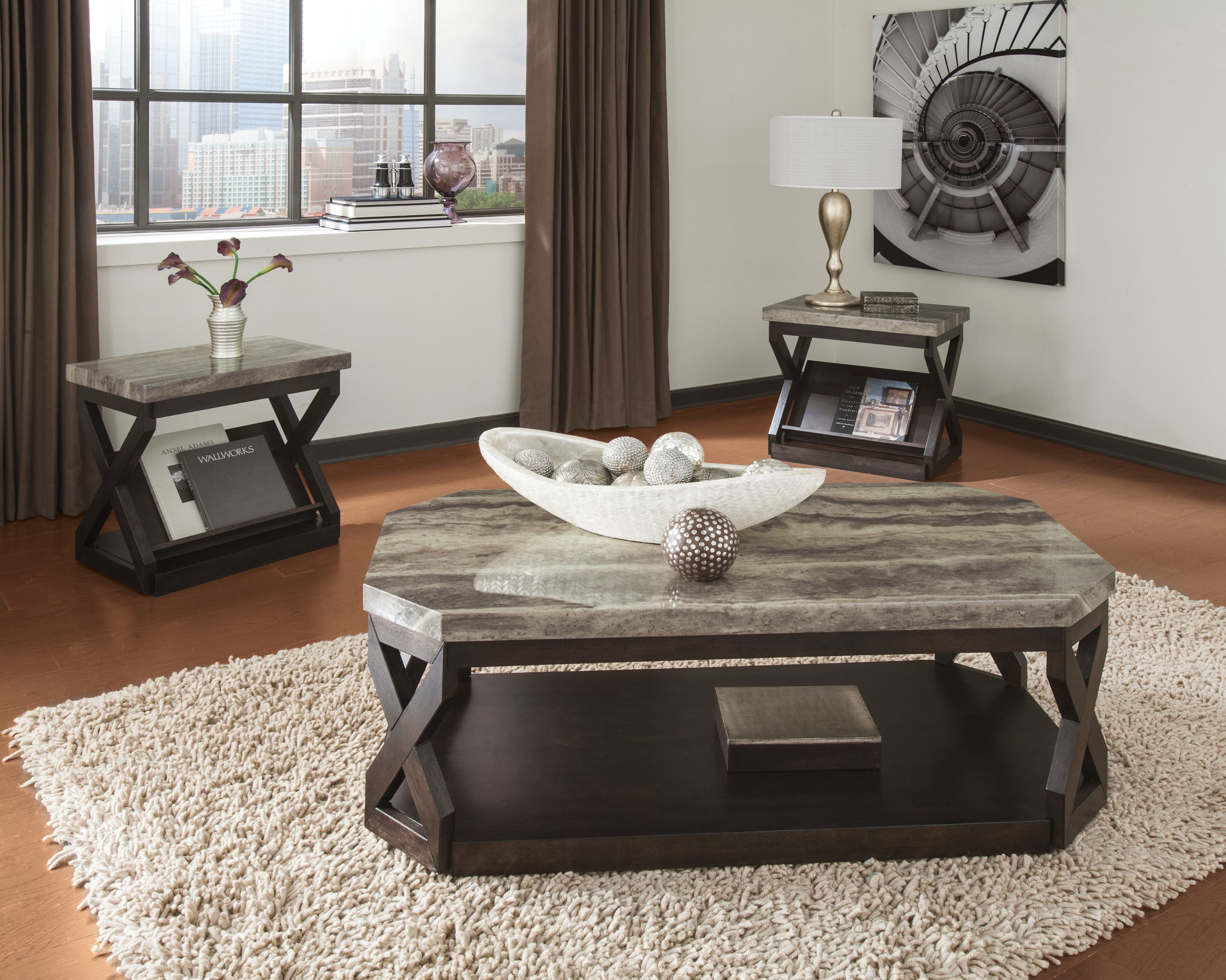 Radilyn - Grayish Brown - Occasional Table Set (Set of 3)