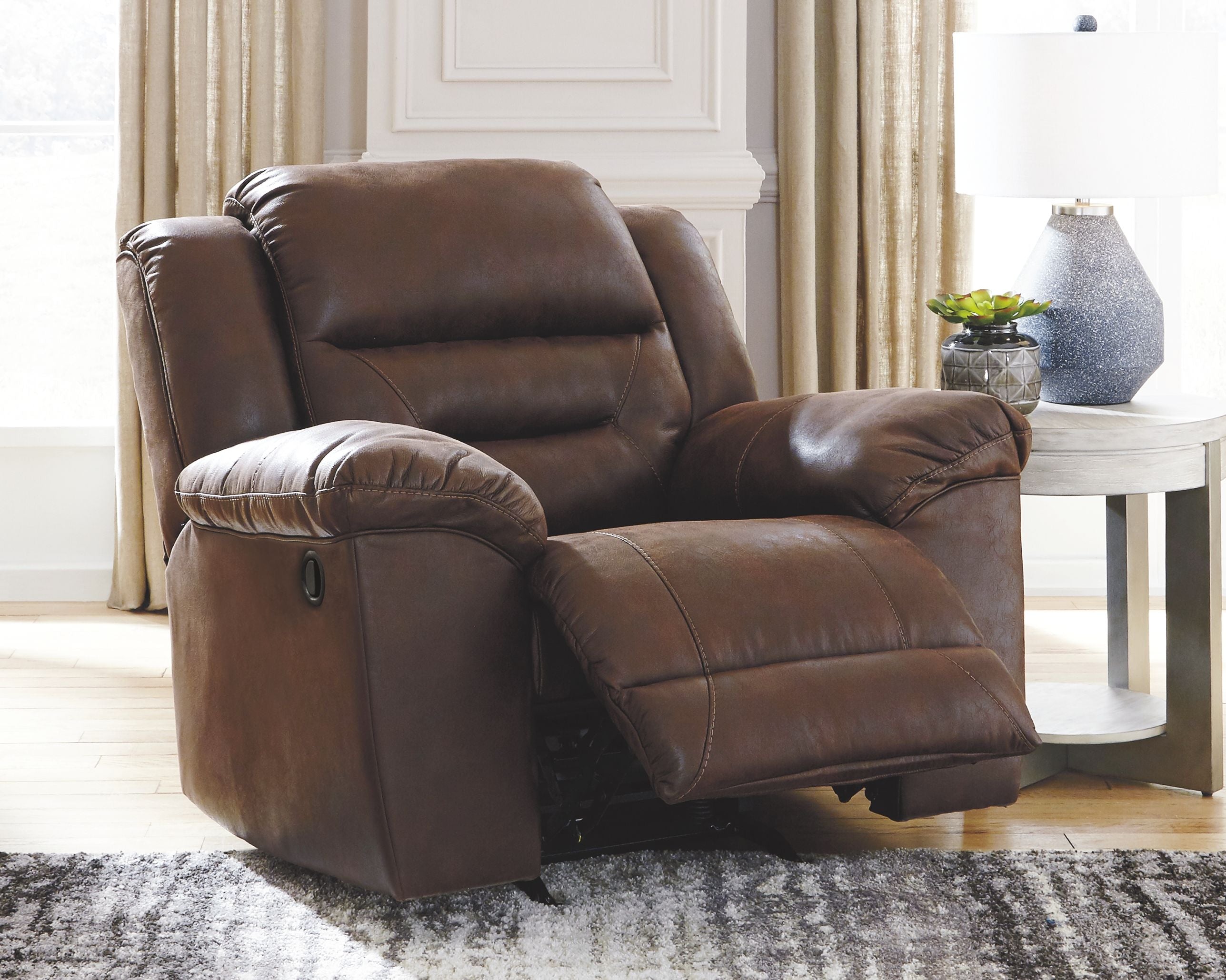 Stoneland - Chocolate - Rocker Recliner - Faux Leather