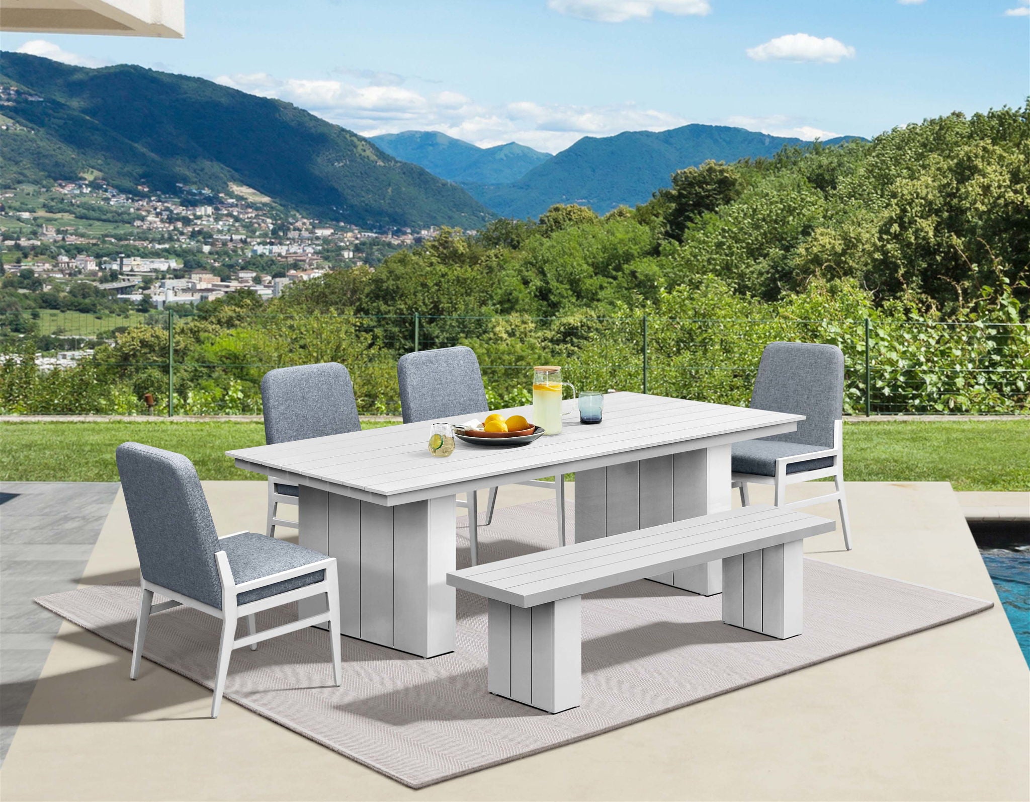 Nash - Outdoor Dining Upholstered Side Chair - Buff