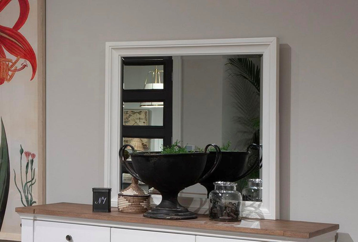 Kingston - Landscape Mirror - Whisper White And Cerused Nutmeg
