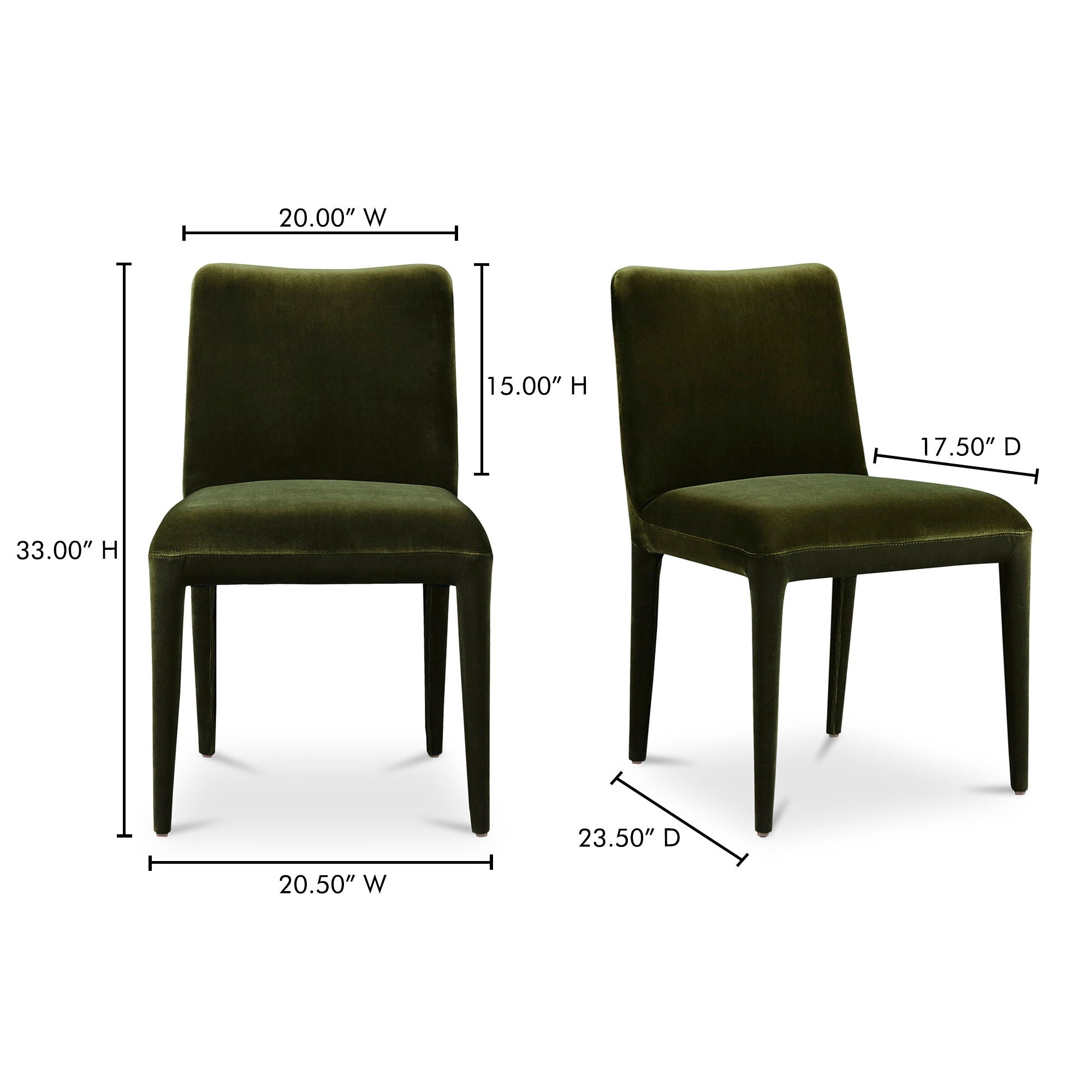 Calla - Velvet Dining Chair (Set of 2) - Green