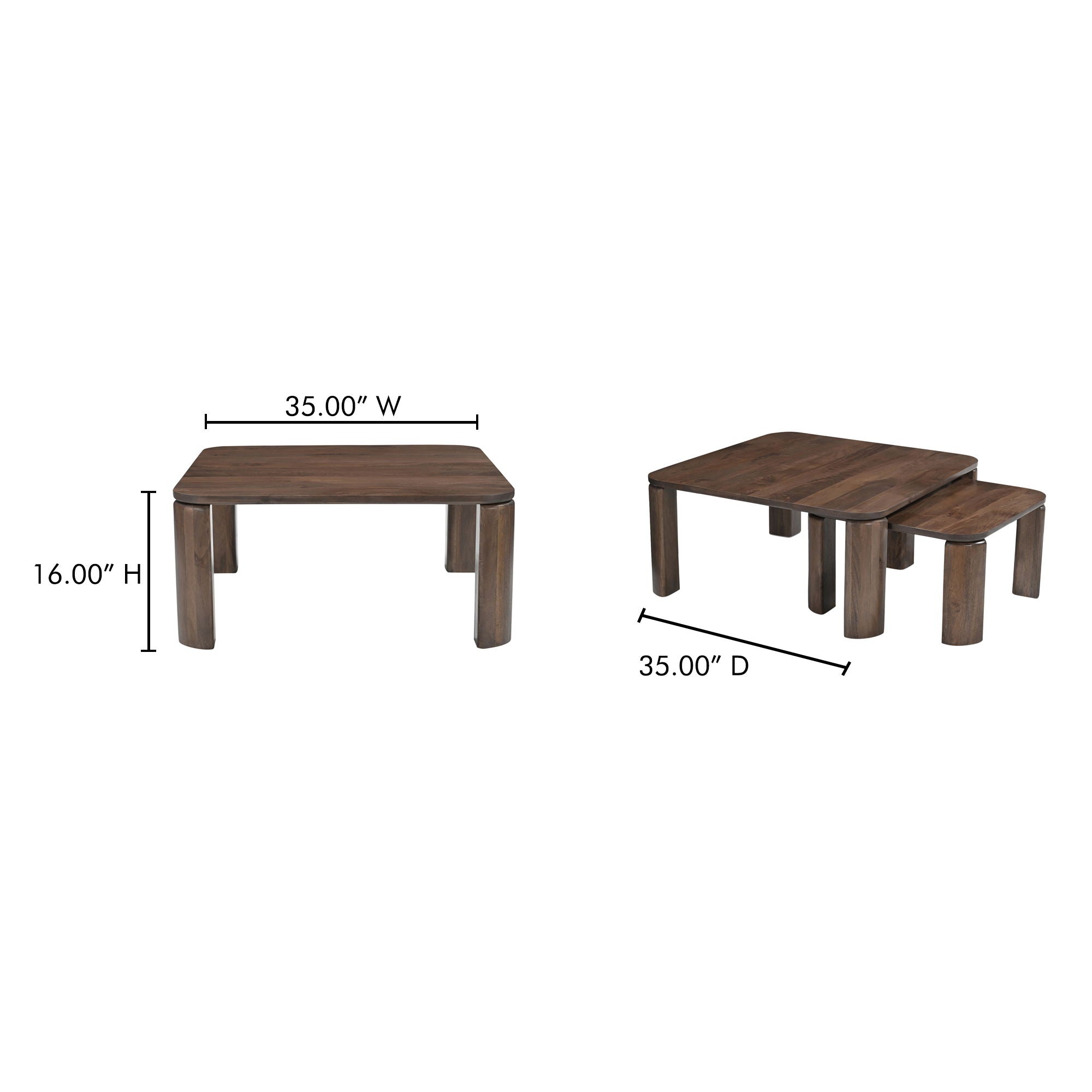 Bailey - Nesting Coffee Table - Deep Brown