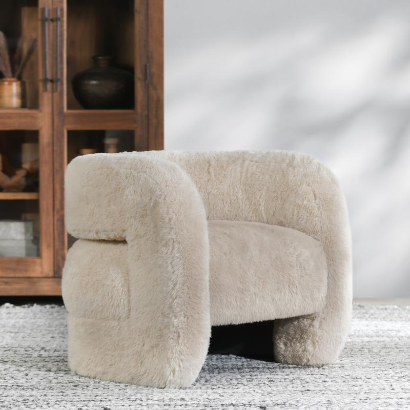 Teddy - Plush Accent Chair - Beige