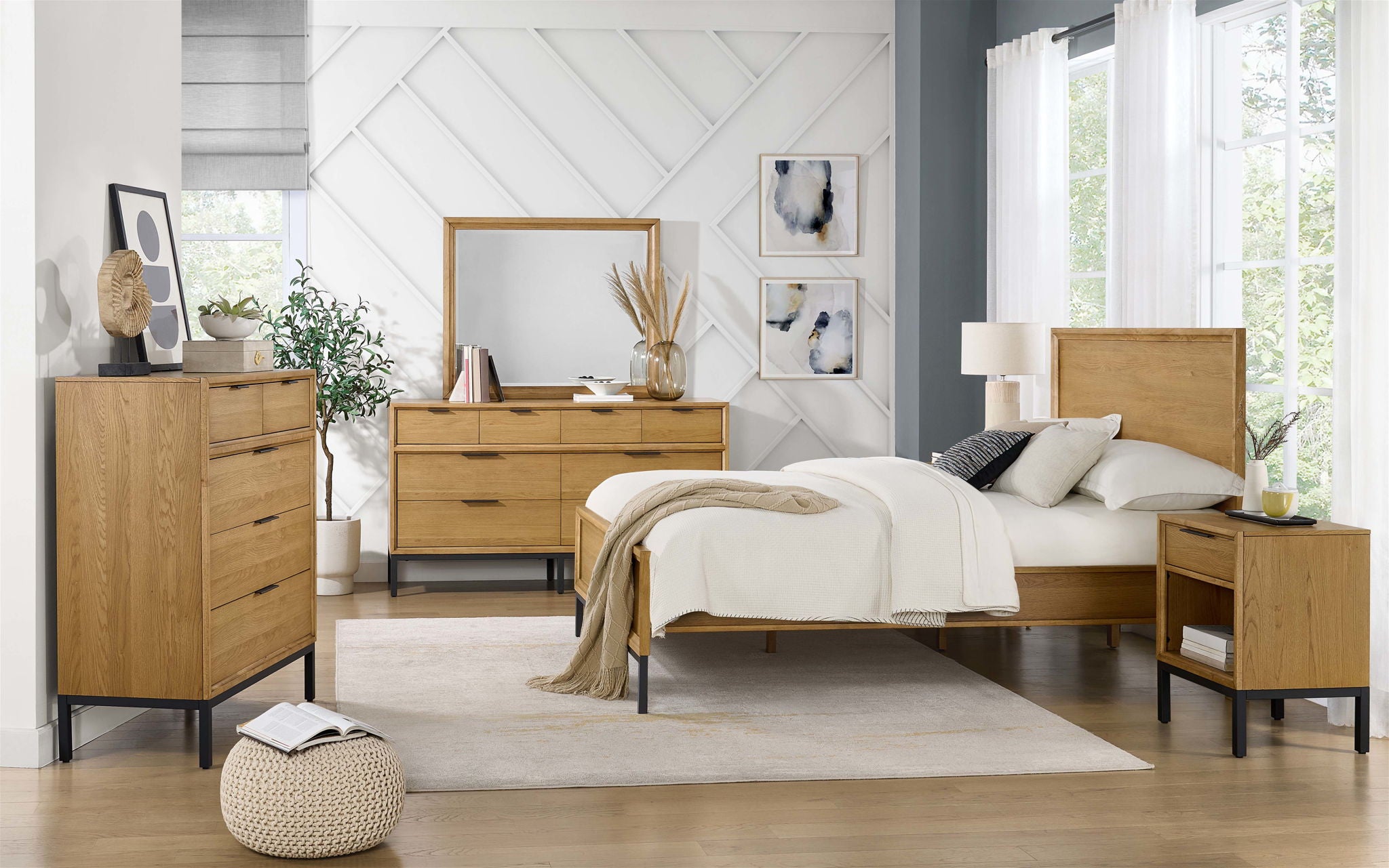 Newport - Nightstand - Natural Oak