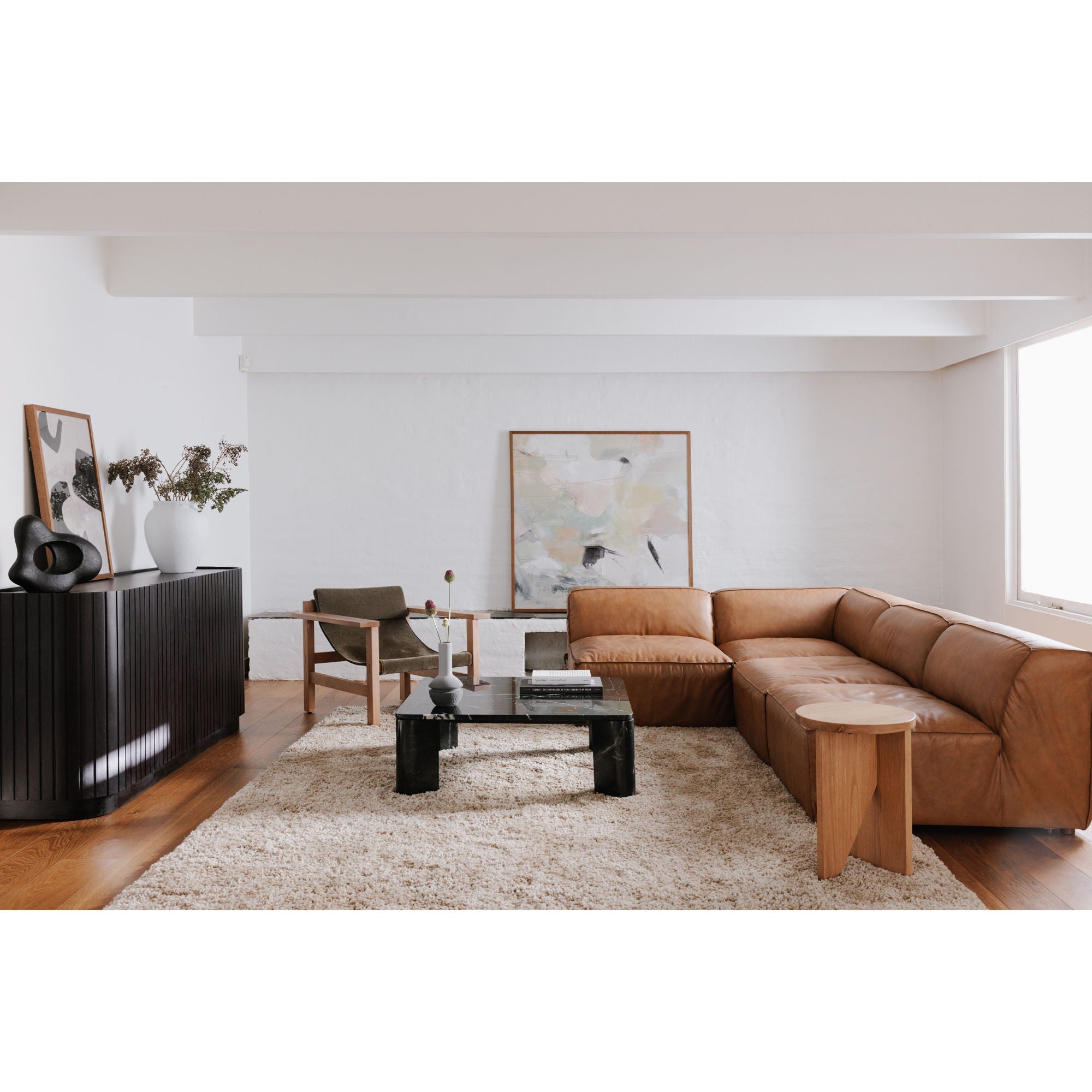 Povera - 4 Door Sideboard - Black