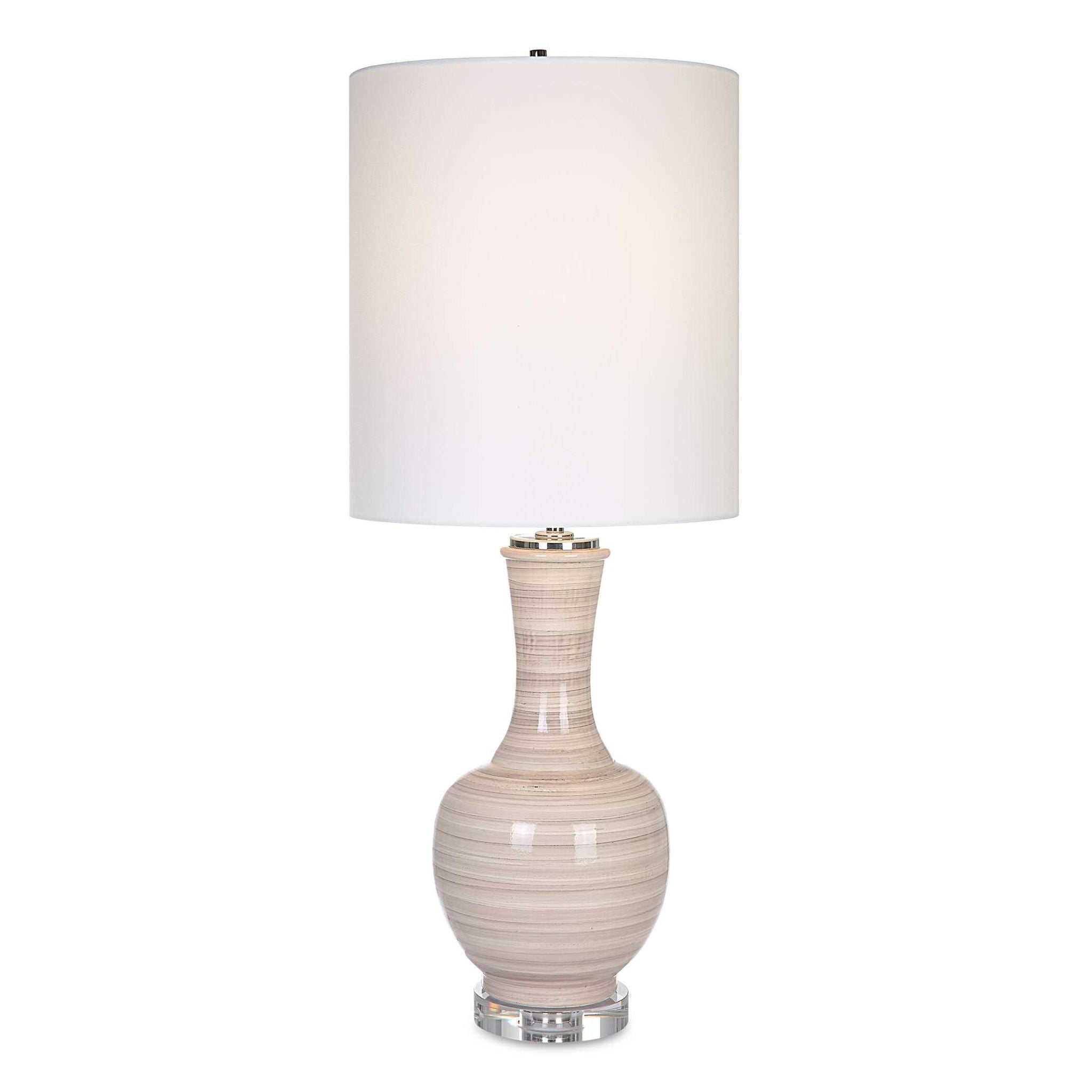 Chalice - Striped Table Lamp - Beige