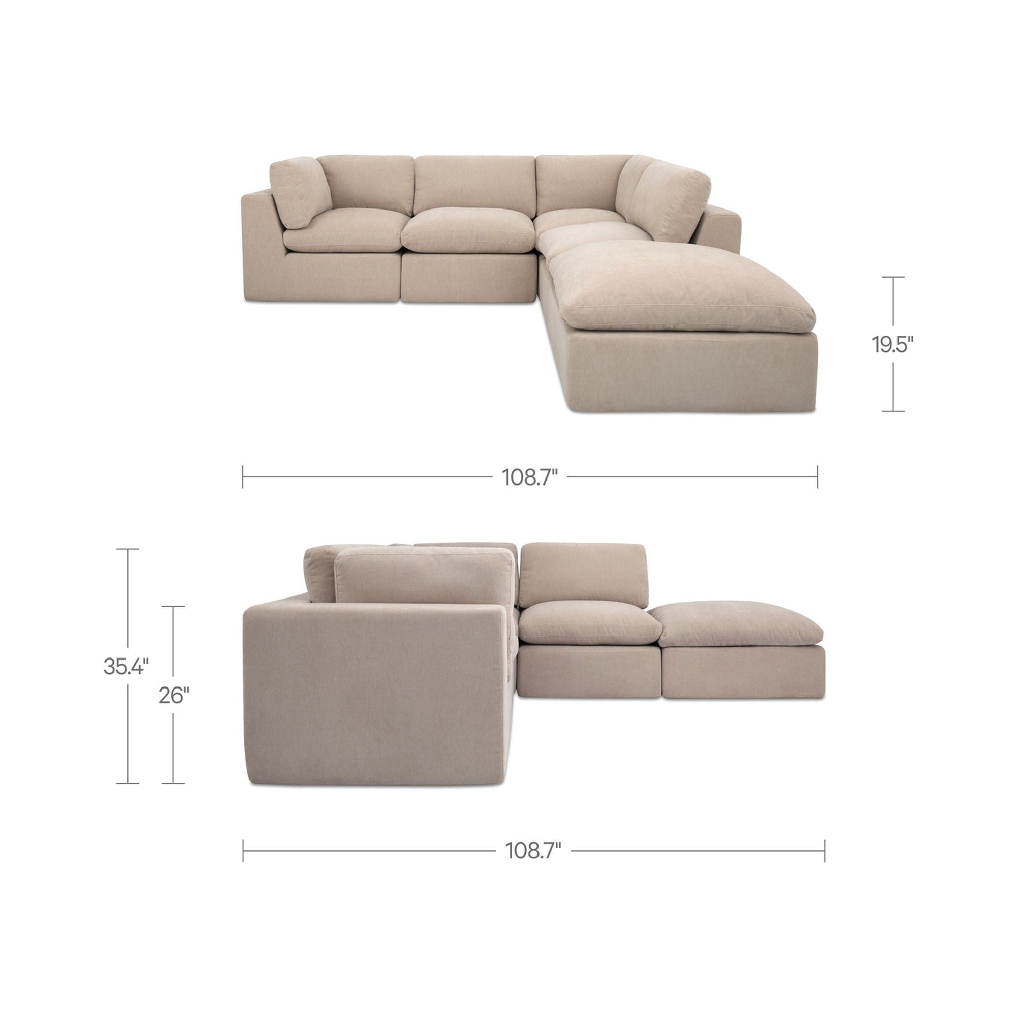 Cates - Dream Modular Sectional - Pebble