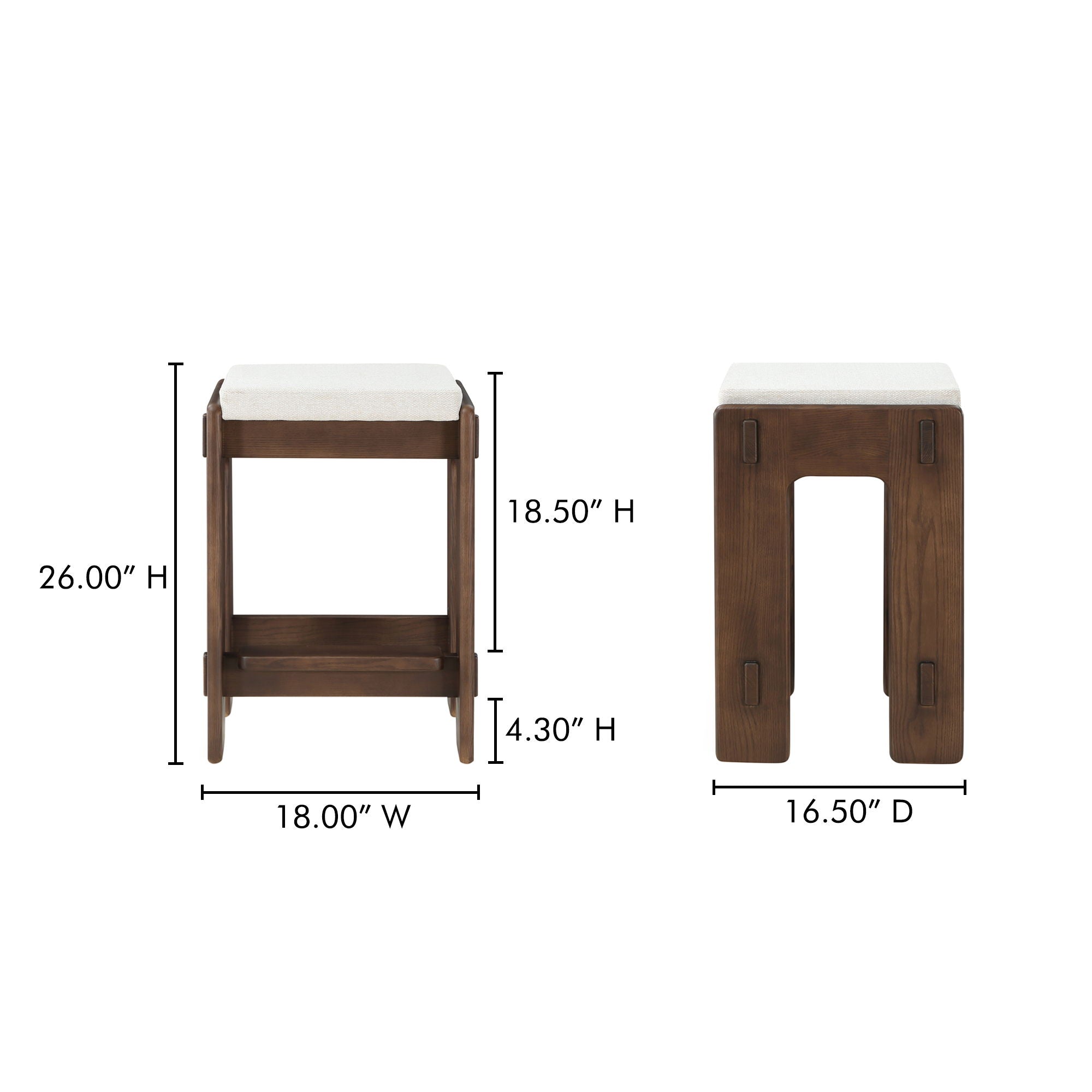 Ashby - Counter Stool - Beige - White