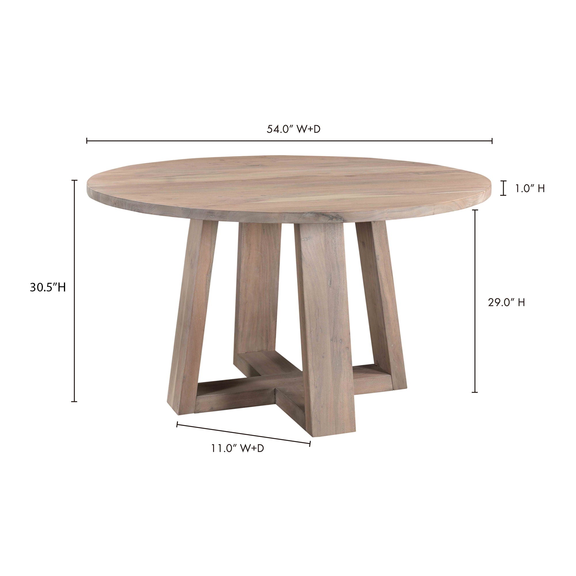 Tanya - Round Dining Table - Gray